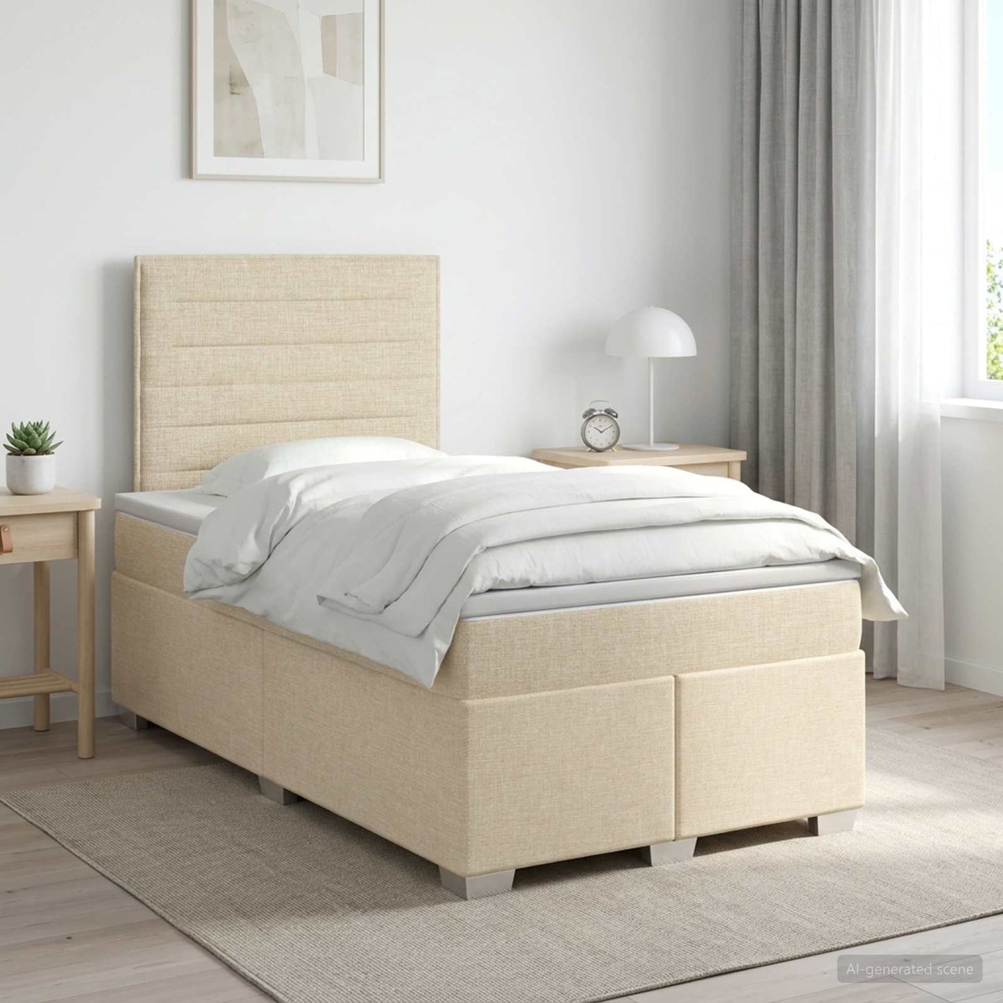 vidaXL Κρεβάτι box spring με στρώμα Σκούρο Καφέ 120 x 200 cm Ύφασμα