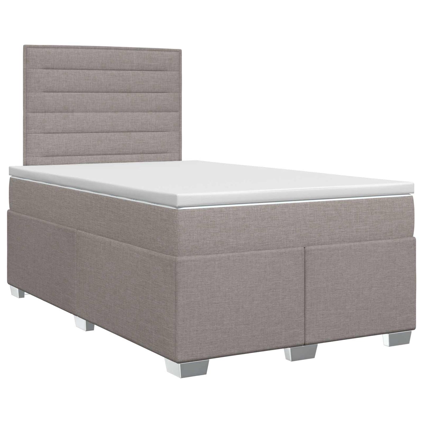vidaXL Κρεβάτι box spring με στρώμα Taupe 120 x 190 cm Ύφασμα