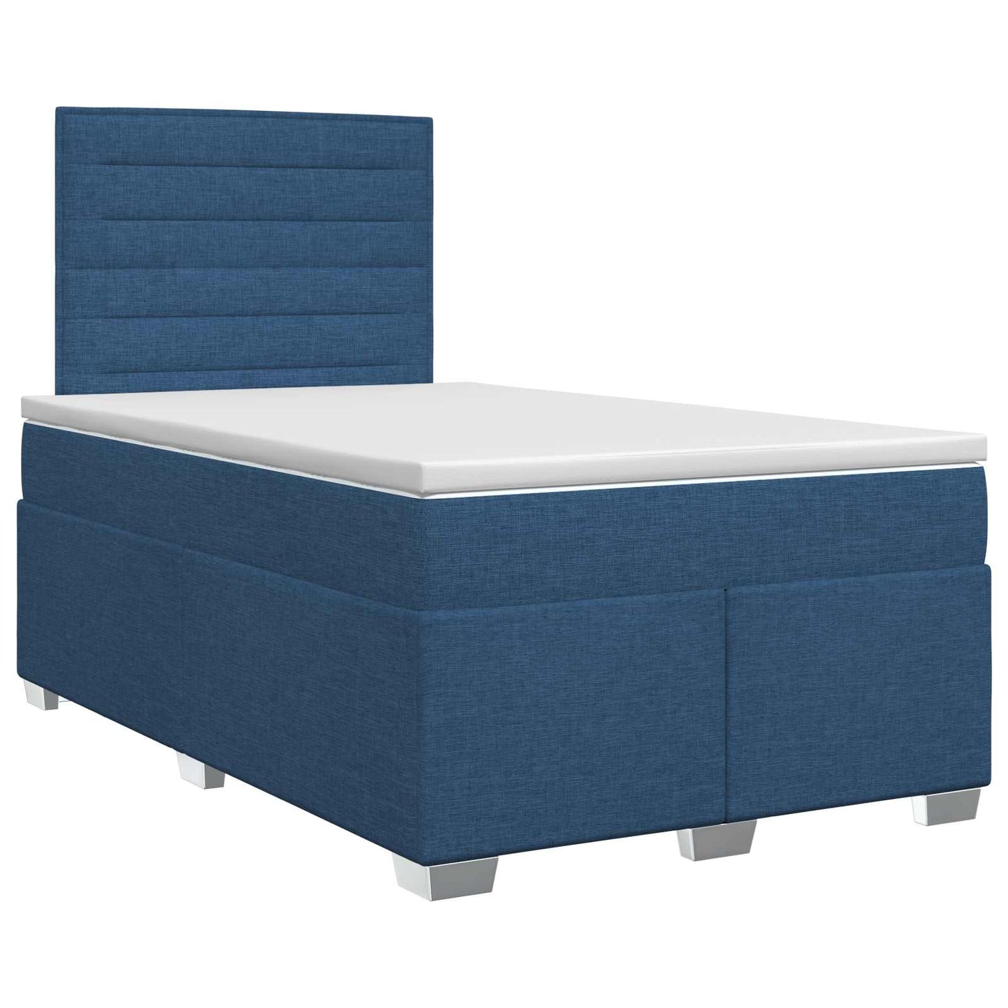 vidaXL Κρεβάτι box spring με στρώμα Μπλε 120 x 190 cm Ύφασμα