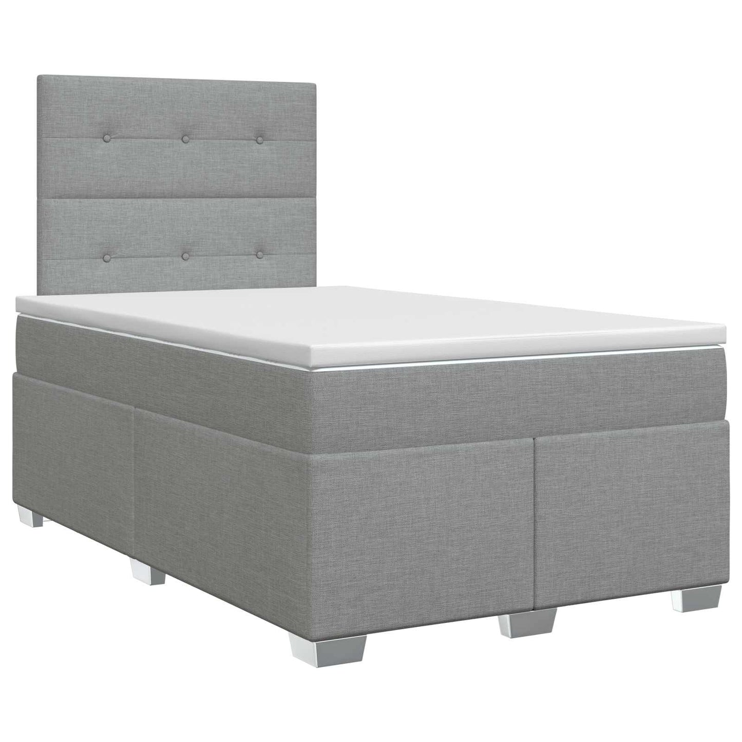 vidaXL Κρεβάτι box spring με στρώμα Ανοιχτό γκρι 120 x 190 cm Ύφασμα