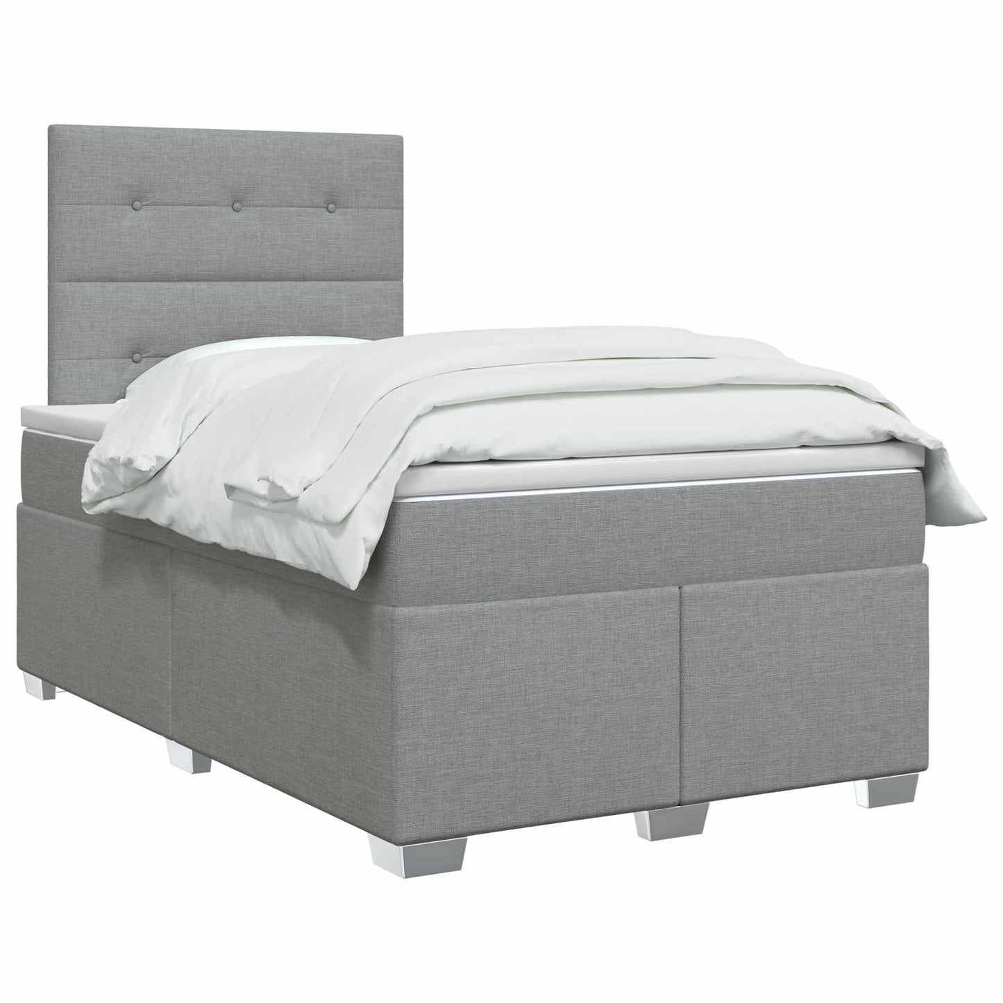 vidaXL Κρεβάτι box spring με στρώμα Ανοιχτό γκρι 120 x 190 cm Ύφασμα