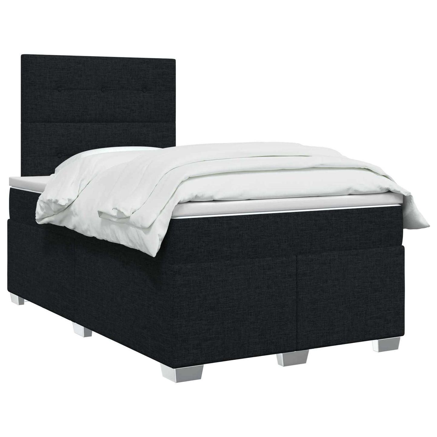 vidaXL Κρεβάτι box spring με στρώμα Μαύρο 120 x 190 cm Ύφασμα