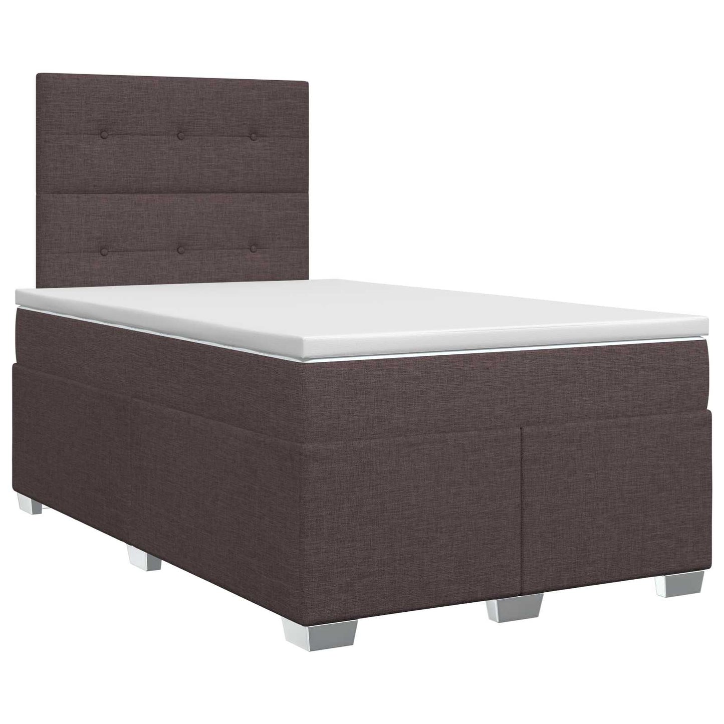vidaXL Κρεβάτι box spring με στρώμα Σκούρο Καφέ 120 x 190 cm Ύφασμα