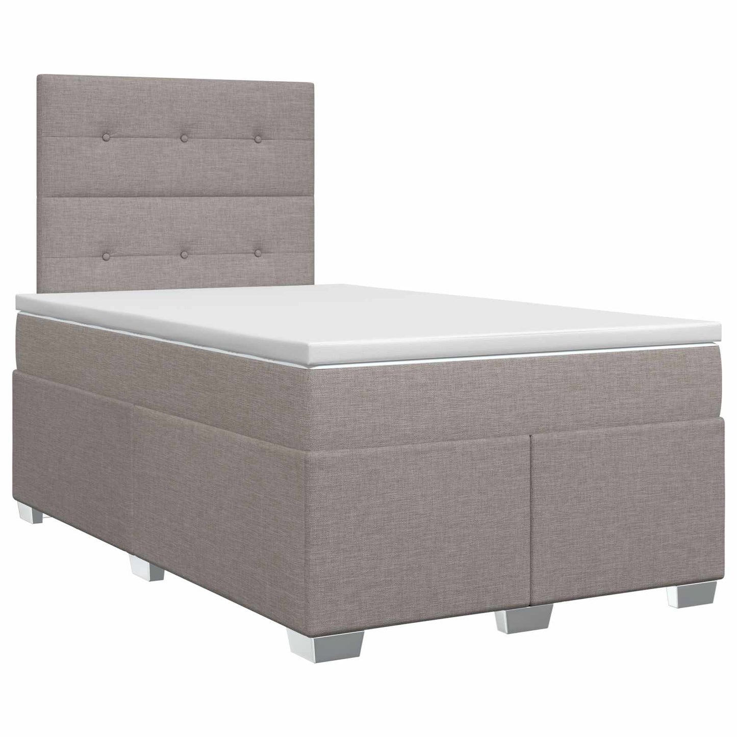 vidaXL Κρεβάτι box spring με στρώμα Taupe 120 x 190 cm Ύφασμα