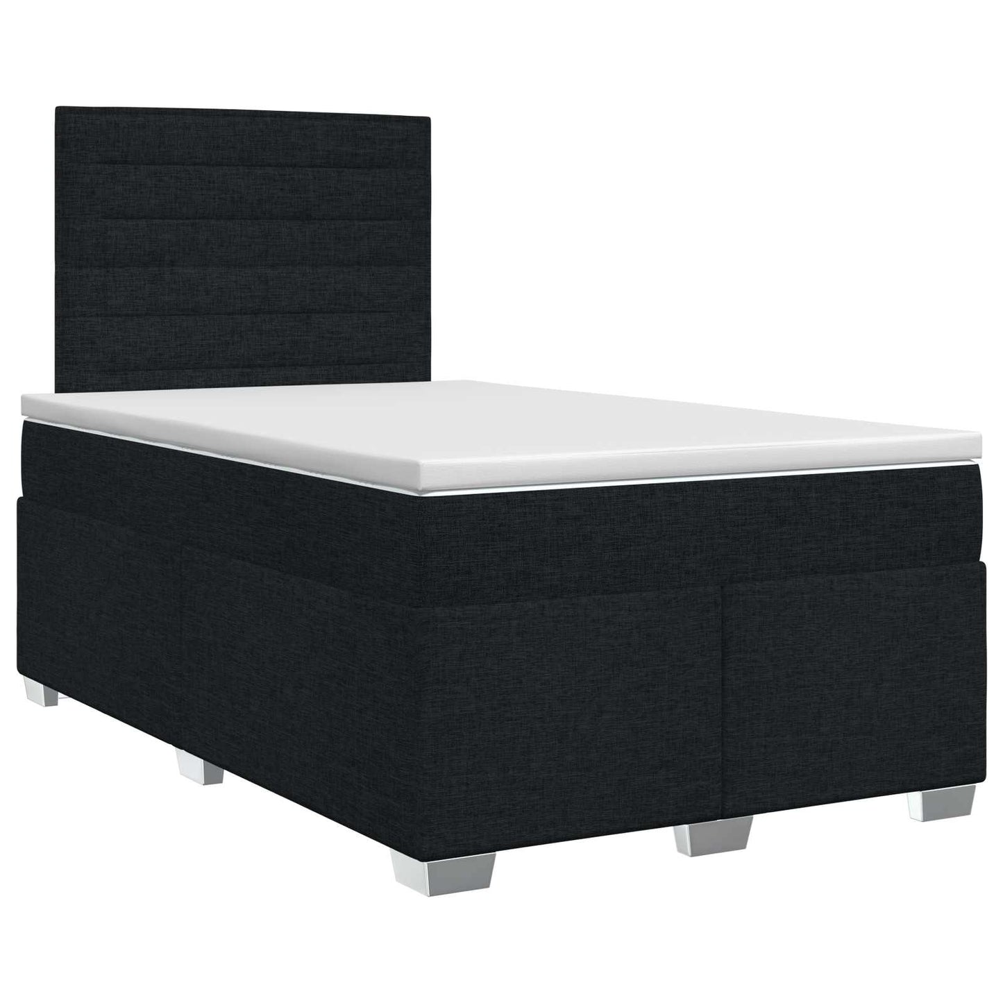 vidaXL Κρεβάτι box spring με στρώμα Μαύρο 120 x 200 cm Ύφασμα