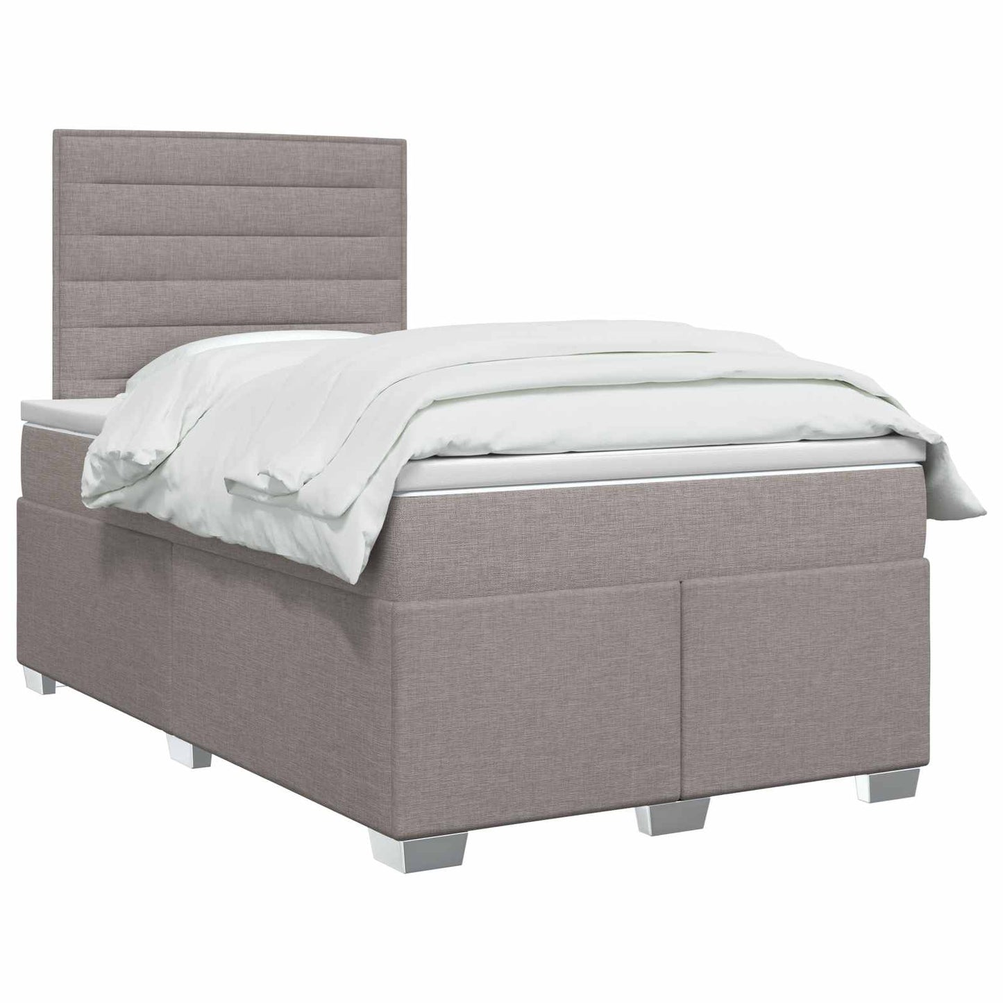vidaXL Κρεβάτι box spring με στρώμα Taupe 120 x 200 cm Ύφασμα