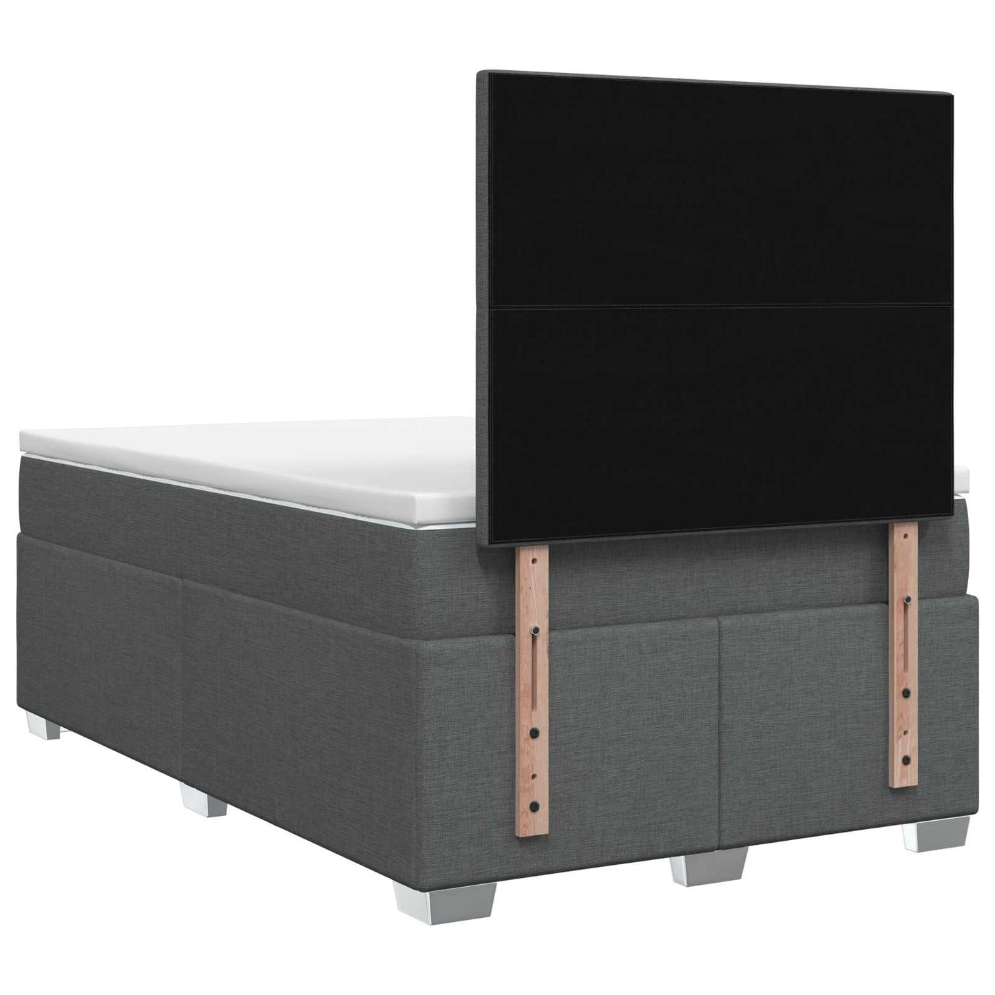 vidaXL Κρεβάτι box spring με στρώμα Σκούρο Γκρι 120 x 200 cm Ύφασμα