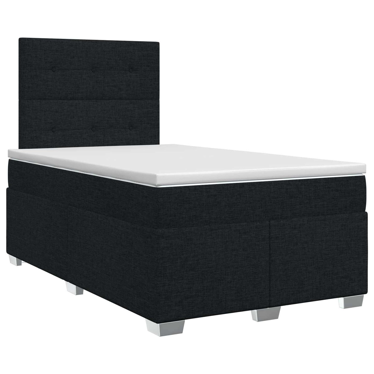 vidaXL Κρεβάτι box spring με στρώμα Μαύρο 120 x 200 cm Ύφασμα