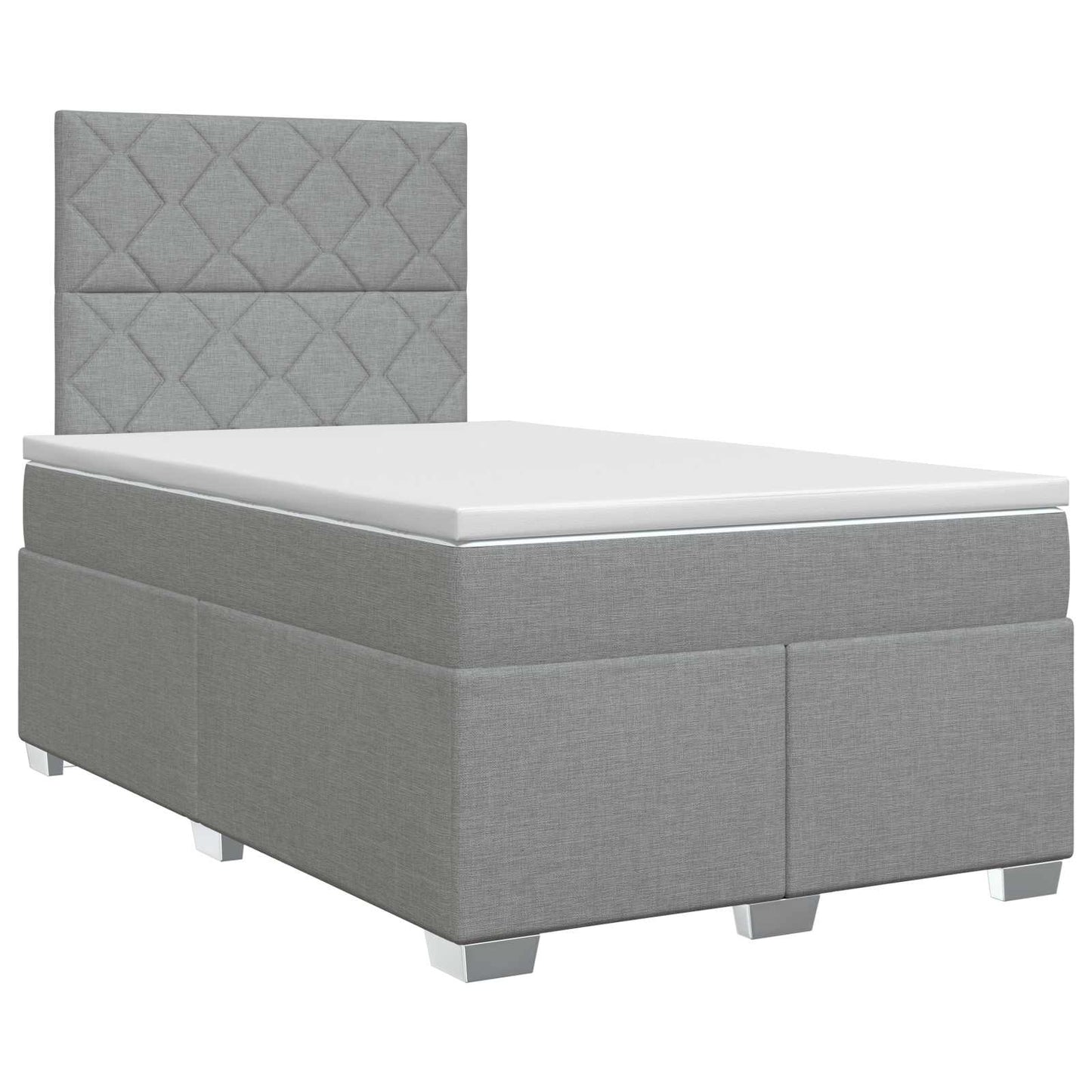 vidaXL Κρεβάτι box spring με στρώμα Ανοιχτό γκρι 120 x 200 cm Ύφασμα