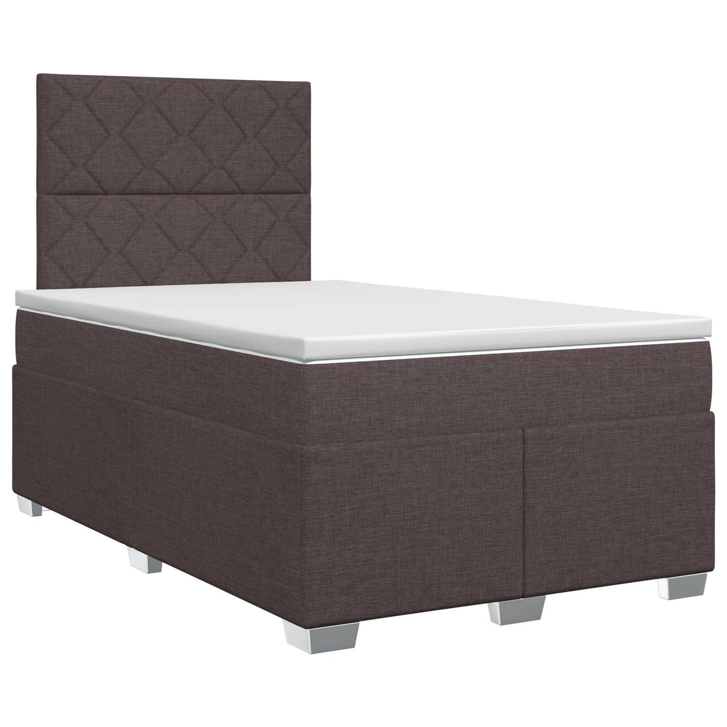 vidaXL Κρεβάτι box spring με στρώμα Σκούρο Καφέ 120 x 200 cm Ύφασμα