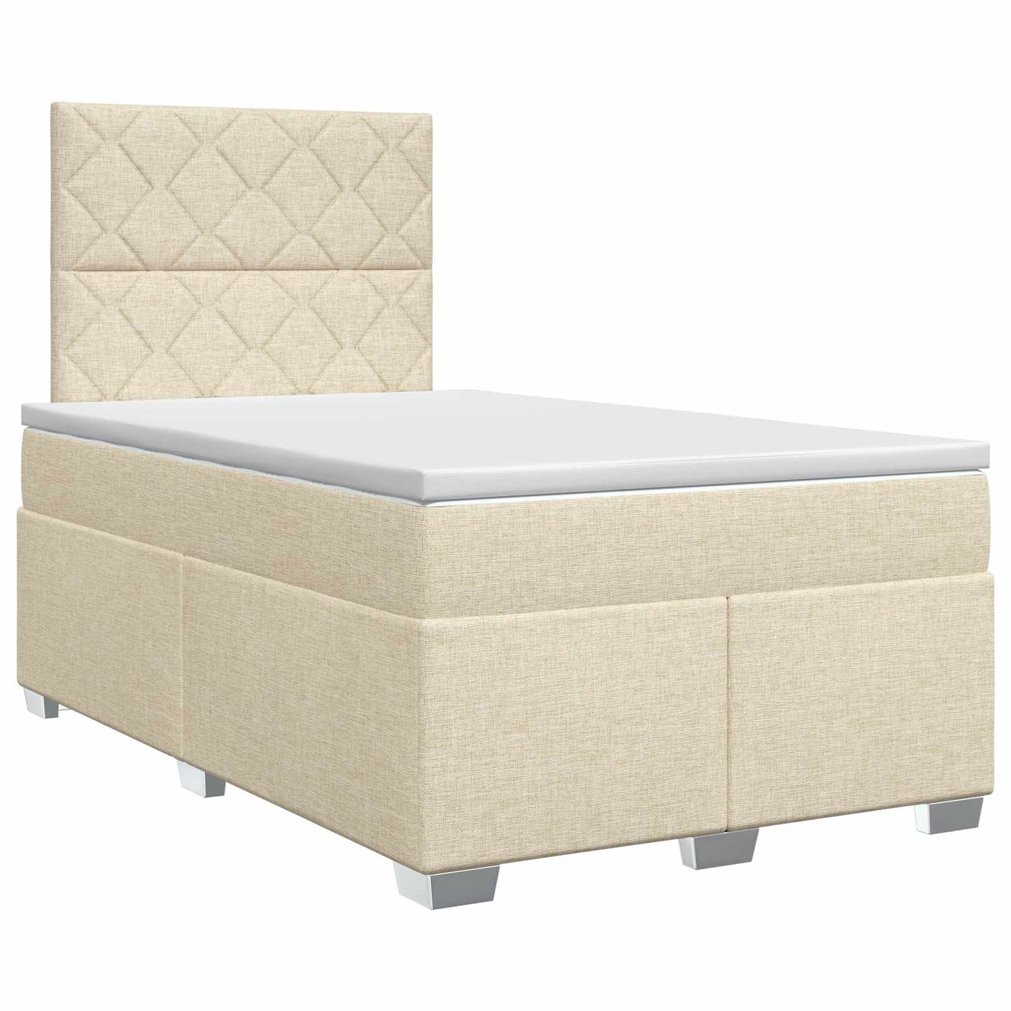 vidaXL Κρεβάτι box spring με στρώμα Κρεμ 120 x 200 cm Ύφασμα