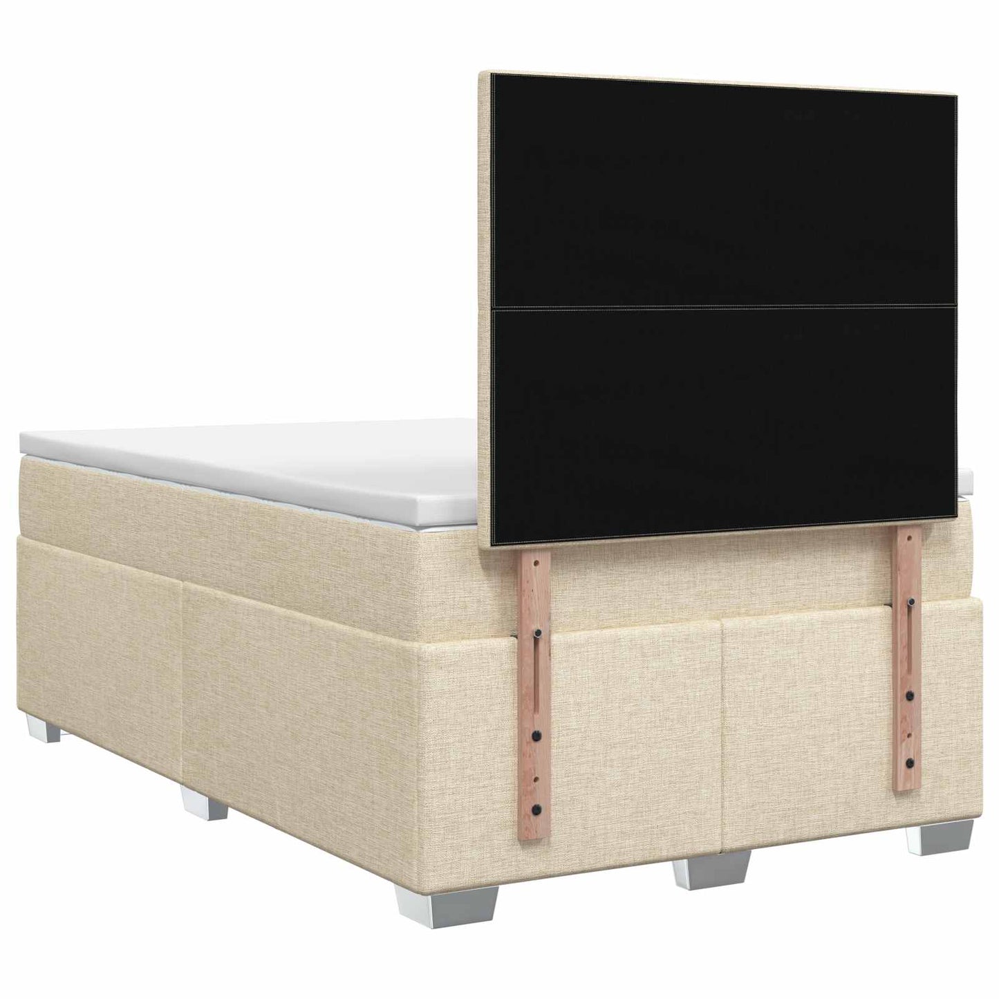vidaXL Κρεβάτι box spring με στρώμα Κρεμ 120 x 200 cm Ύφασμα