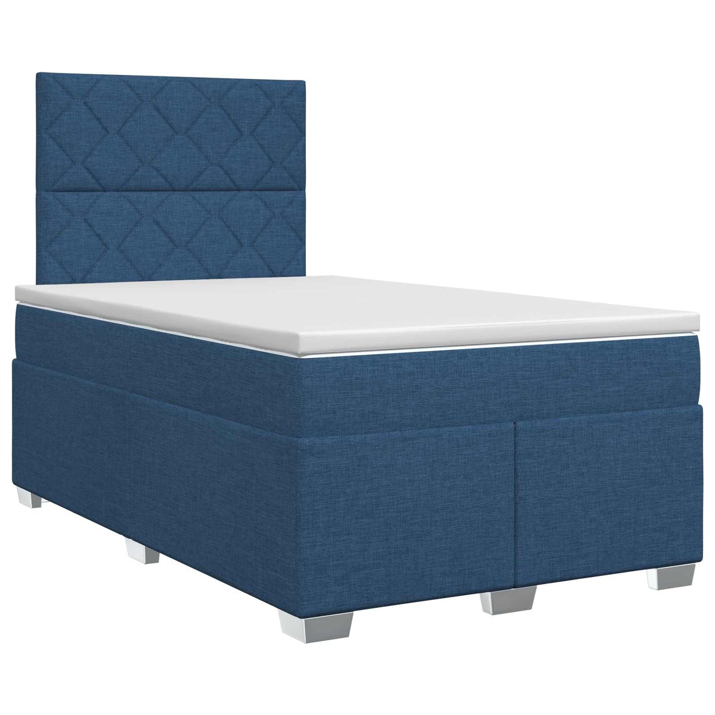 vidaXL Κρεβάτι box spring με στρώμα Μπλε 120 x 200 cm Ύφασμα