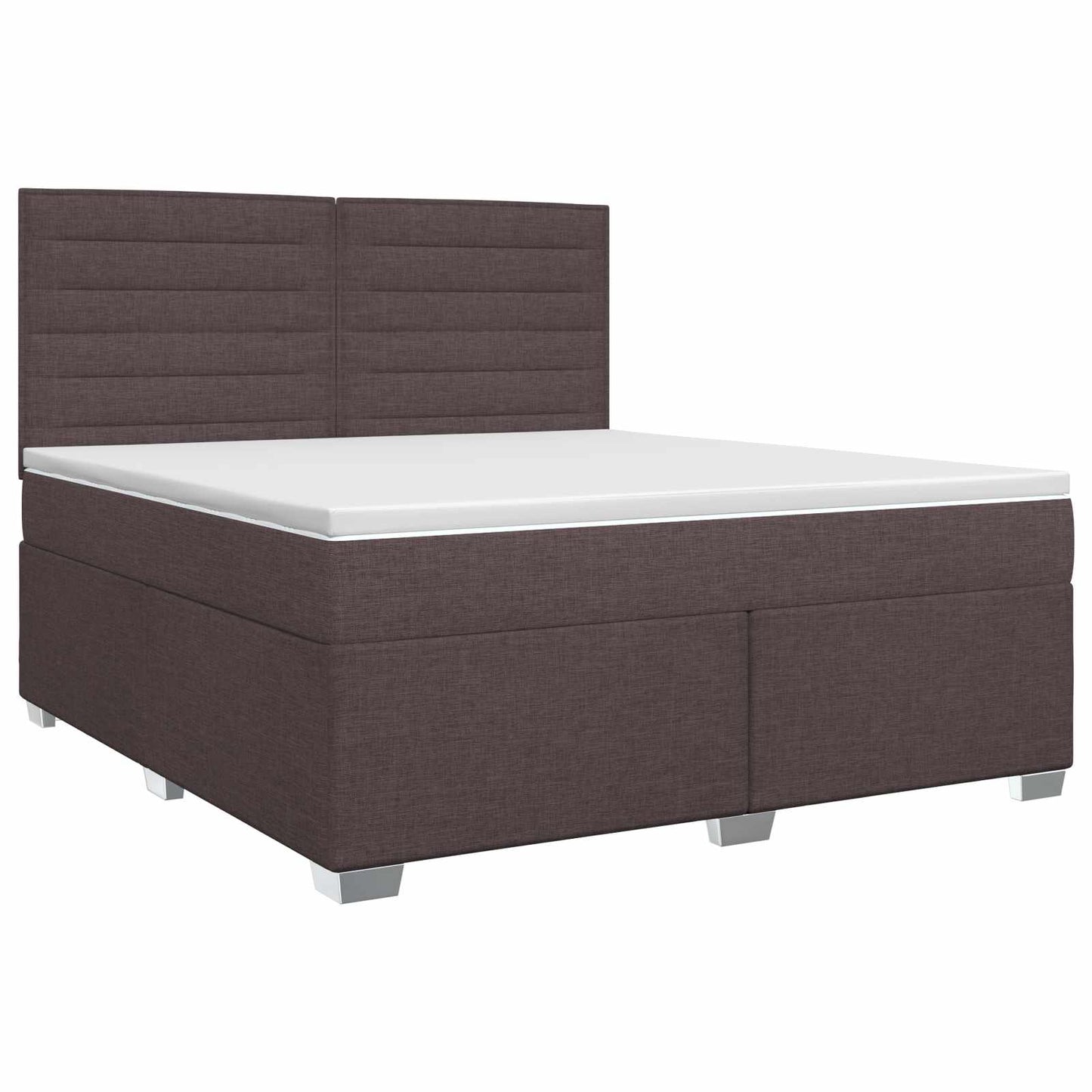 vidaXL Κρεβάτι box spring με στρώμα Σκούρο Καφέ 140 x 190 cm Ύφασμα