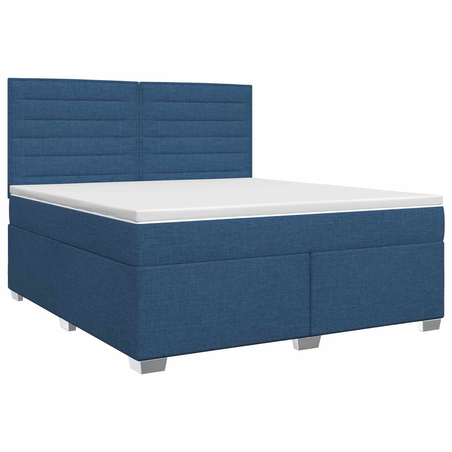 vidaXL Κρεβάτι box spring με στρώμα Μπλε 140 x 190 cm Ύφασμα