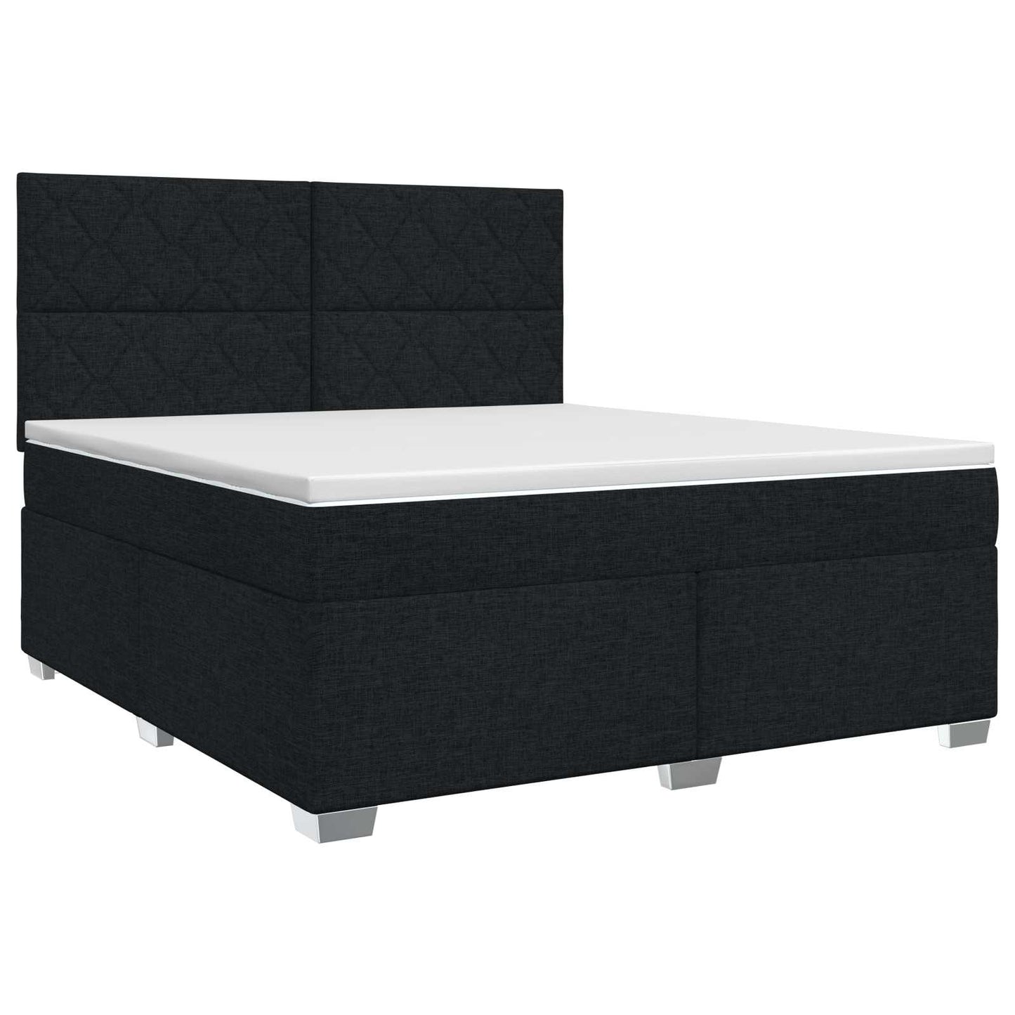 vidaXL Κρεβάτι box spring με στρώμα Μαύρο 140 x 190 cm Ύφασμα