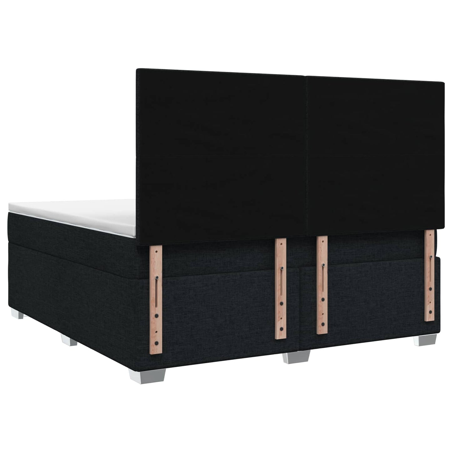 vidaXL Κρεβάτι box spring με στρώμα Μαύρο 140 x 190 cm Ύφασμα
