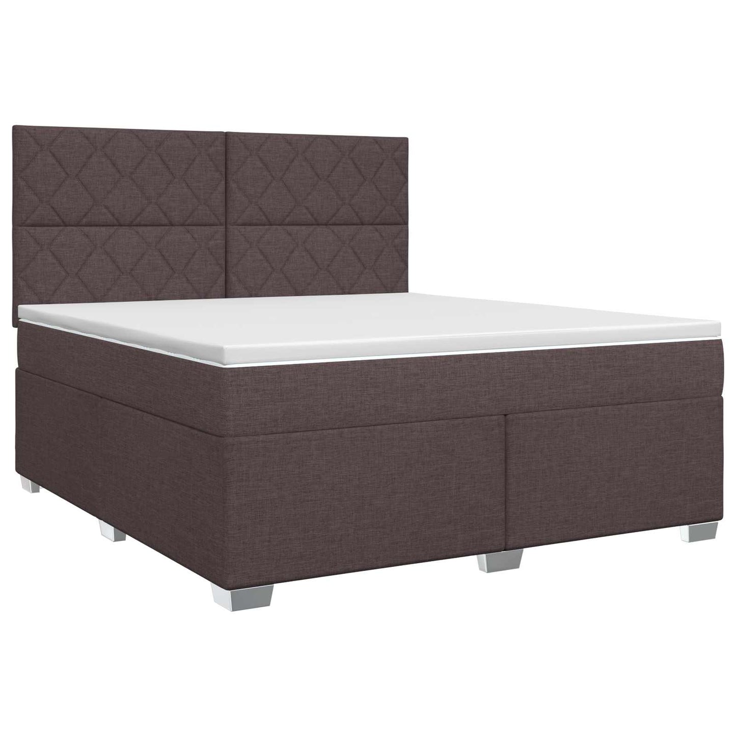vidaXL Κρεβάτι box spring με στρώμα Σκούρο Καφέ 140 x 190 cm Ύφασμα