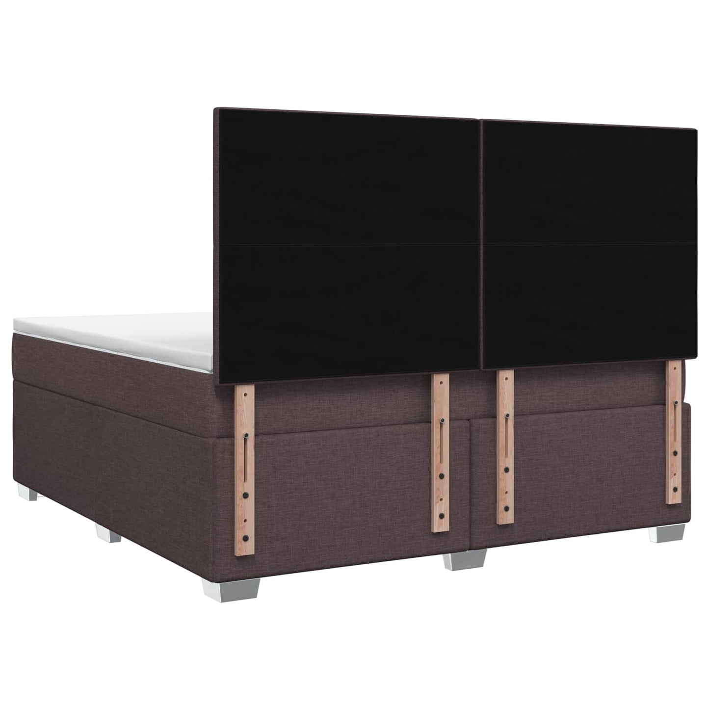 vidaXL Κρεβάτι box spring με στρώμα Σκούρο Καφέ 140 x 190 cm Ύφασμα