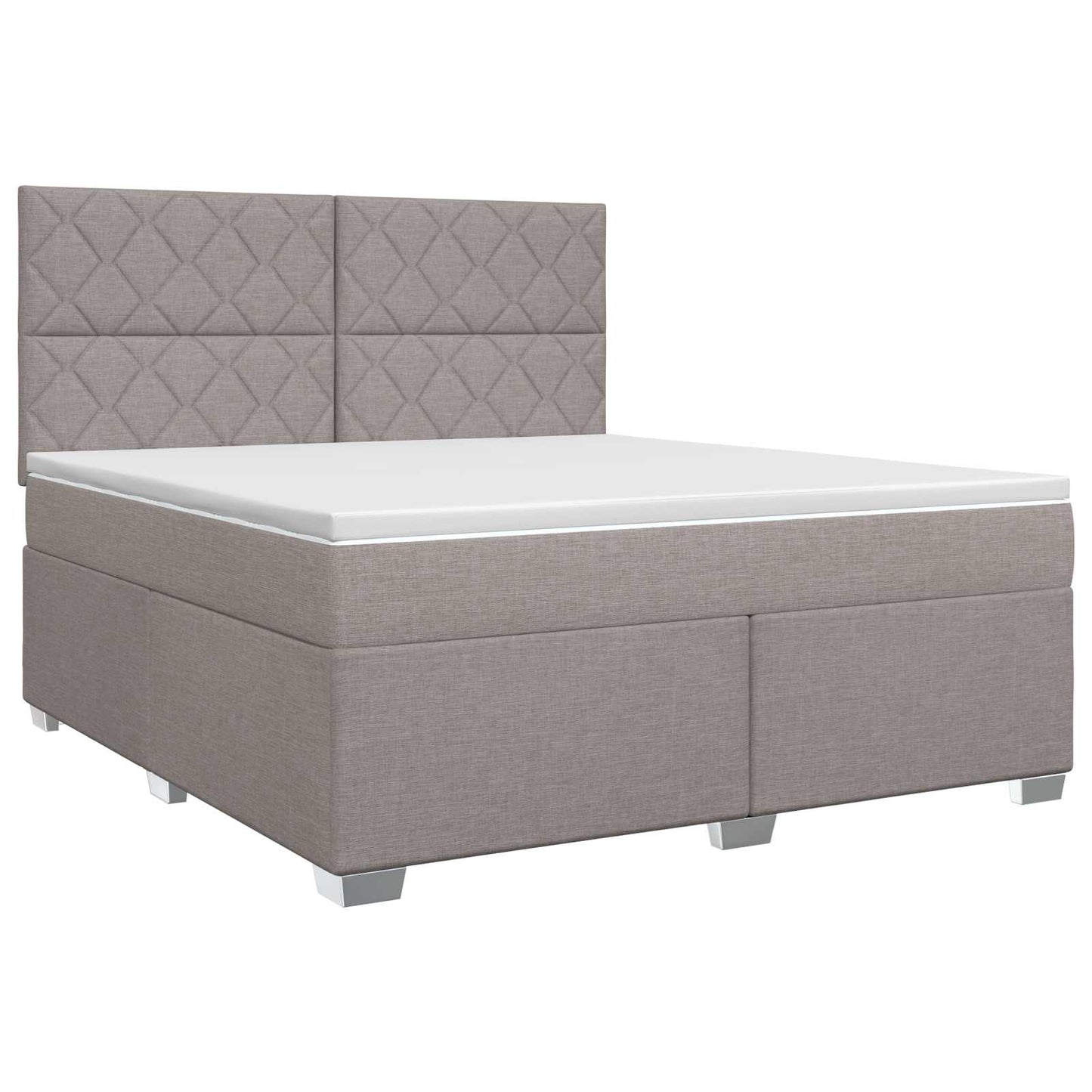vidaXL Κρεβάτι box spring με στρώμα Taupe 140 x 190 cm Ύφασμα