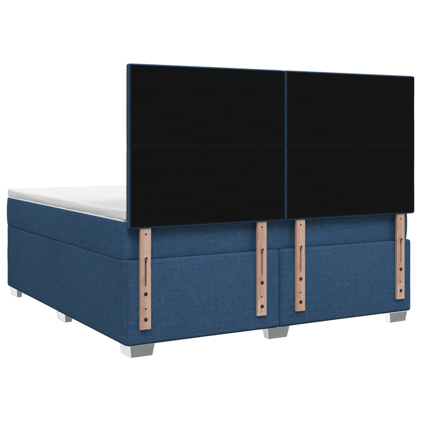 vidaXL Κρεβάτι box spring με στρώμα Μπλε 140 x 200 cm Ύφασμα