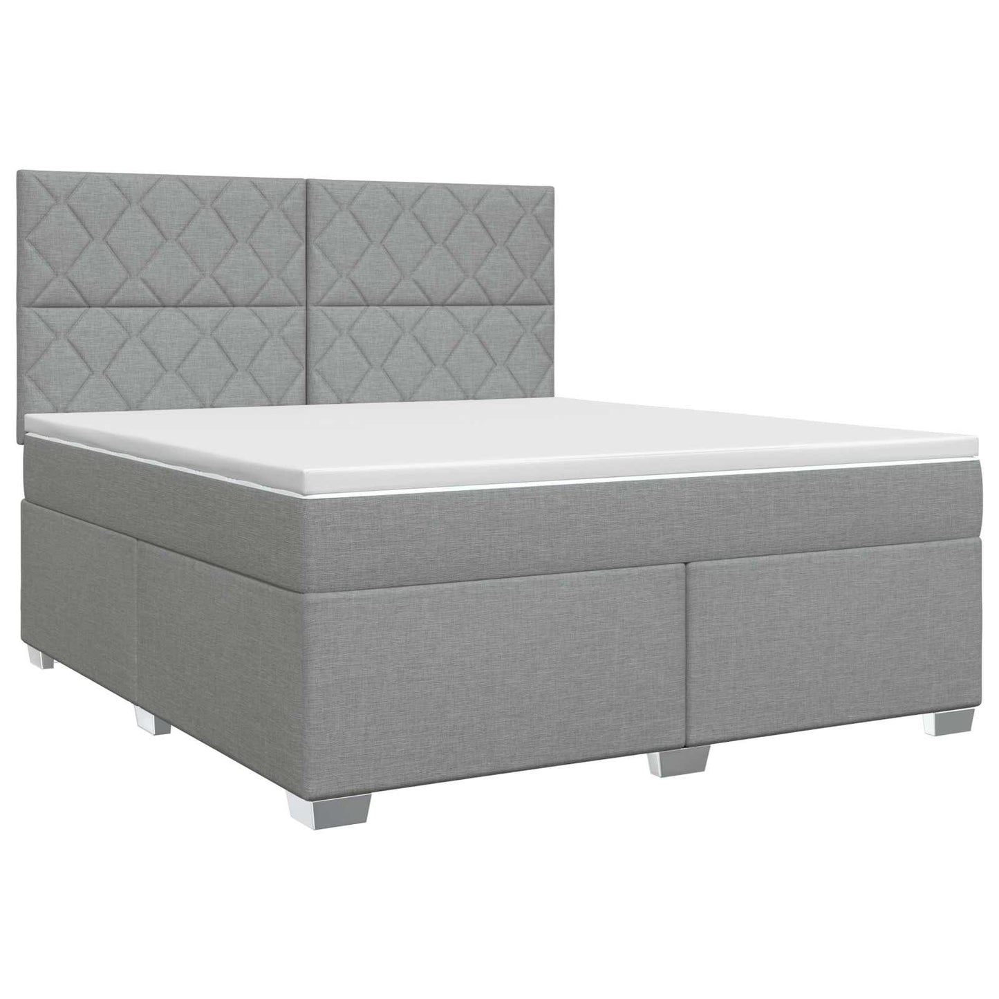 vidaXL Κρεβάτι box spring με στρώμα Ανοιχτό γκρι 180 x 200 cm Ύφασμα
