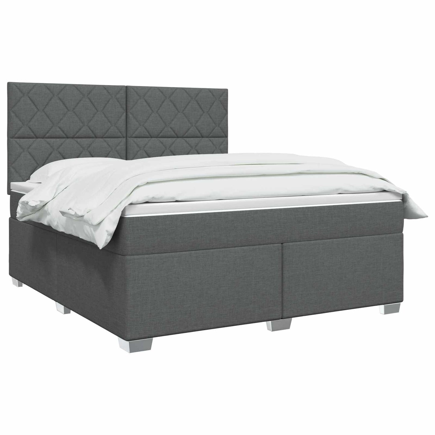 vidaXL Κρεβάτι box spring με στρώμα Σκούρο Γκρι 180 x 200 cm Ύφασμα