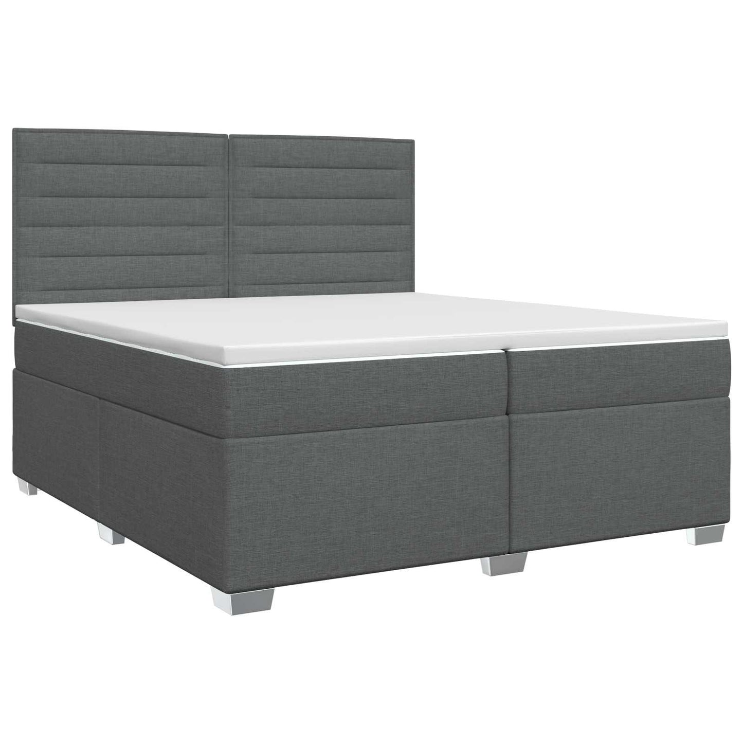 vidaXL Κρεβάτι box spring με στρώμα Σκούρο Γκρι 200 x 200 cm Ύφασμα