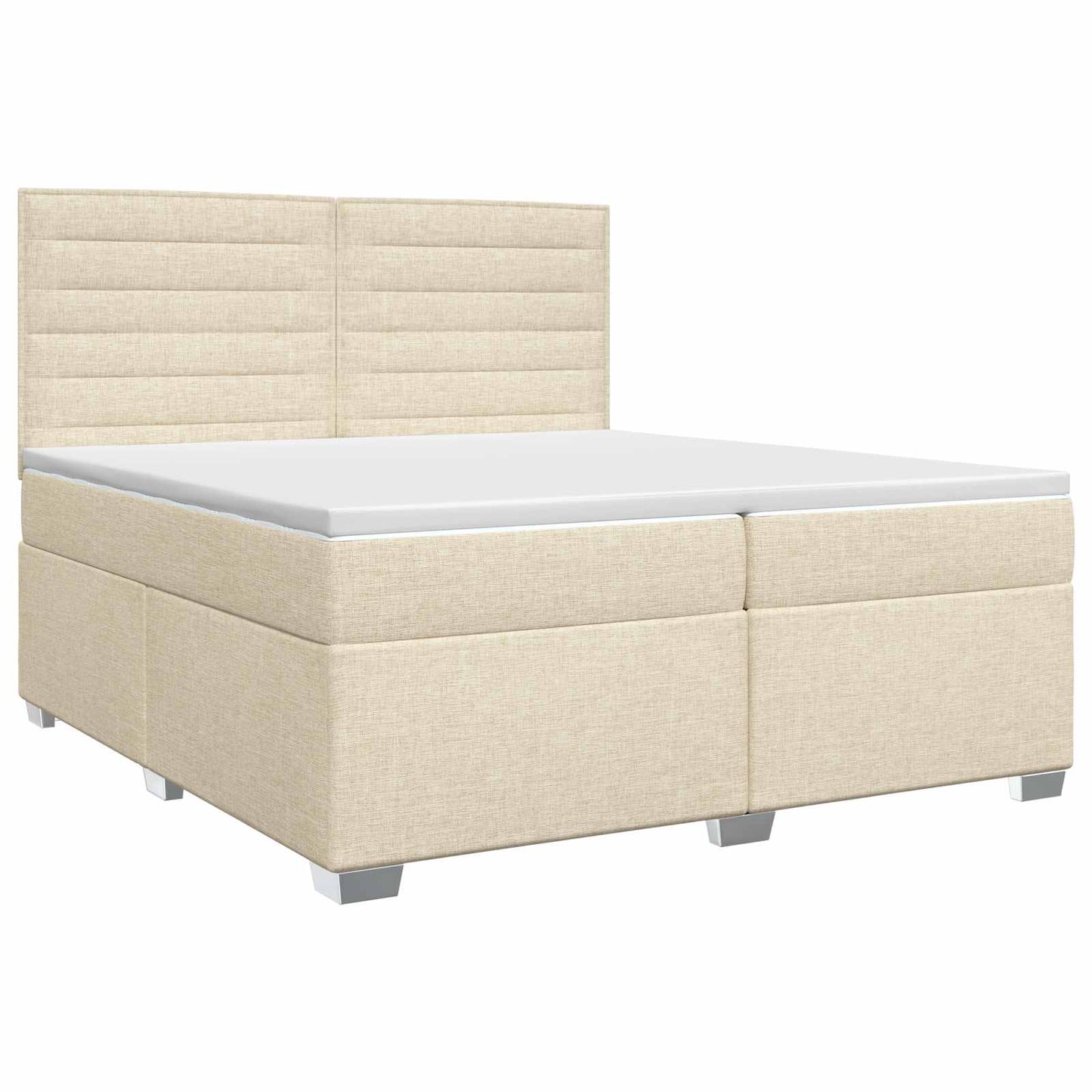 vidaXL Κρεβάτι box spring με στρώμα Κρεμ 200 x 200 cm Ύφασμα