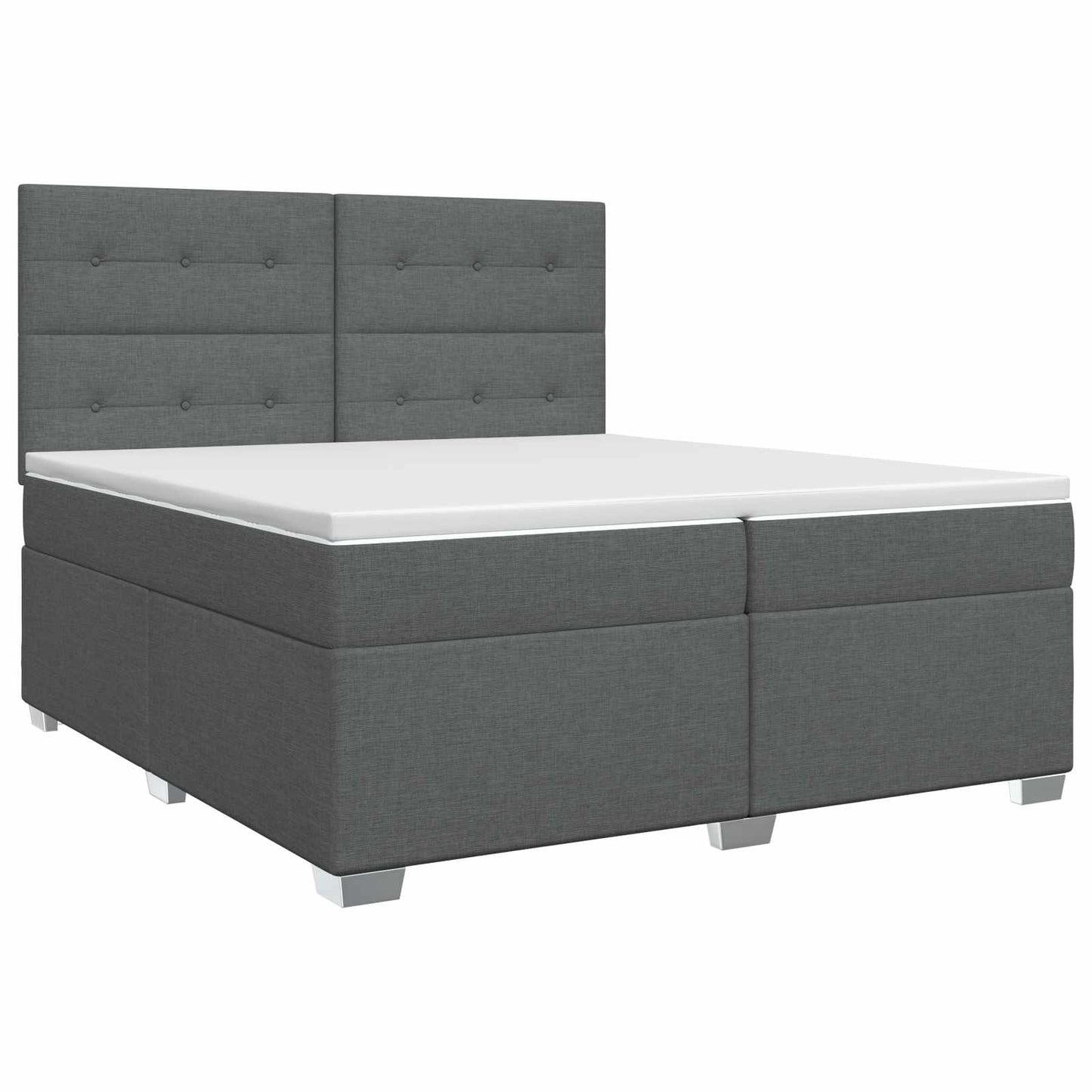 vidaXL Κρεβάτι box spring με στρώμα Σκούρο Γκρι 200 x 200 cm Ύφασμα