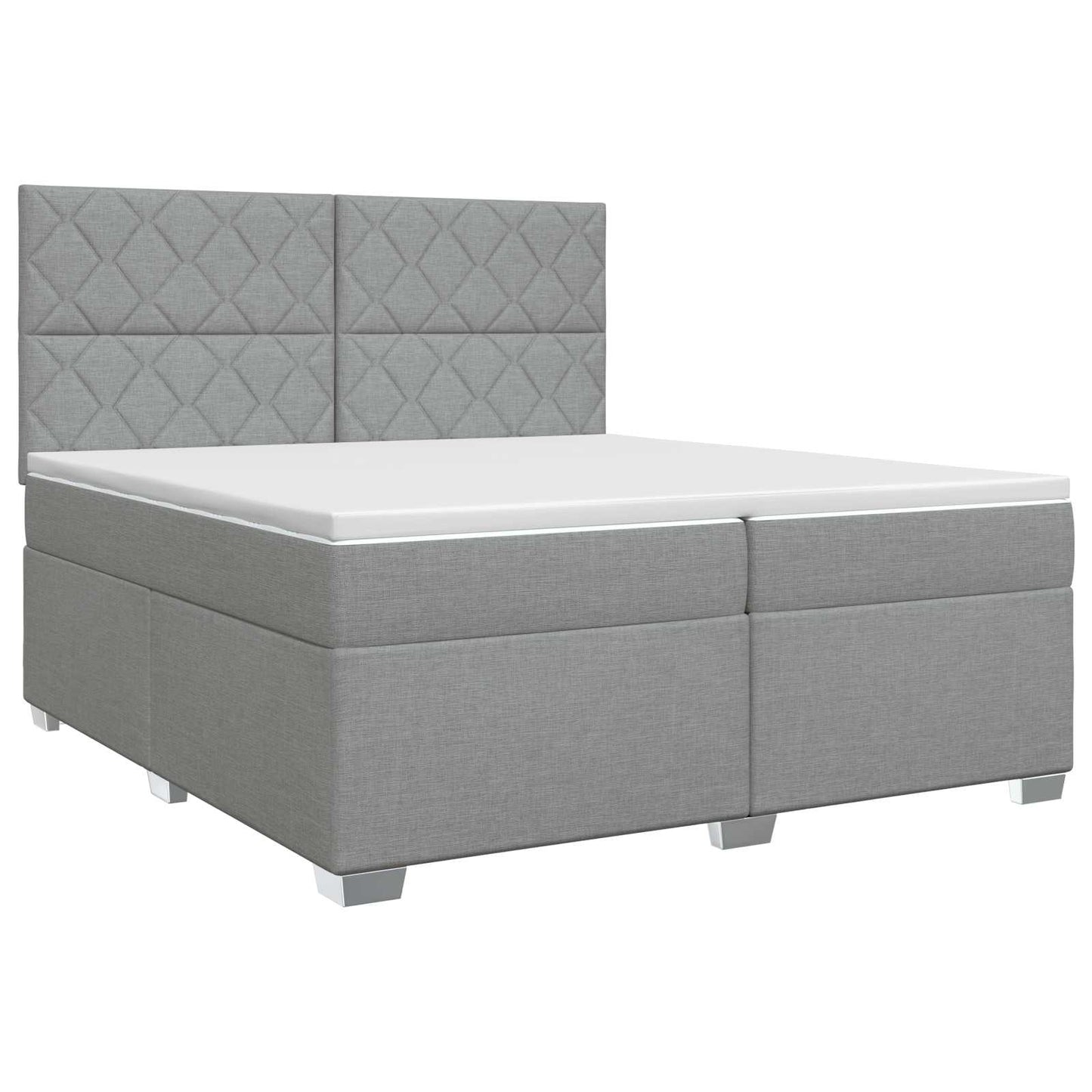 vidaXL Κρεβάτι box spring με στρώμα Ανοιχτό γκρι 200 x 200 cm Ύφασμα