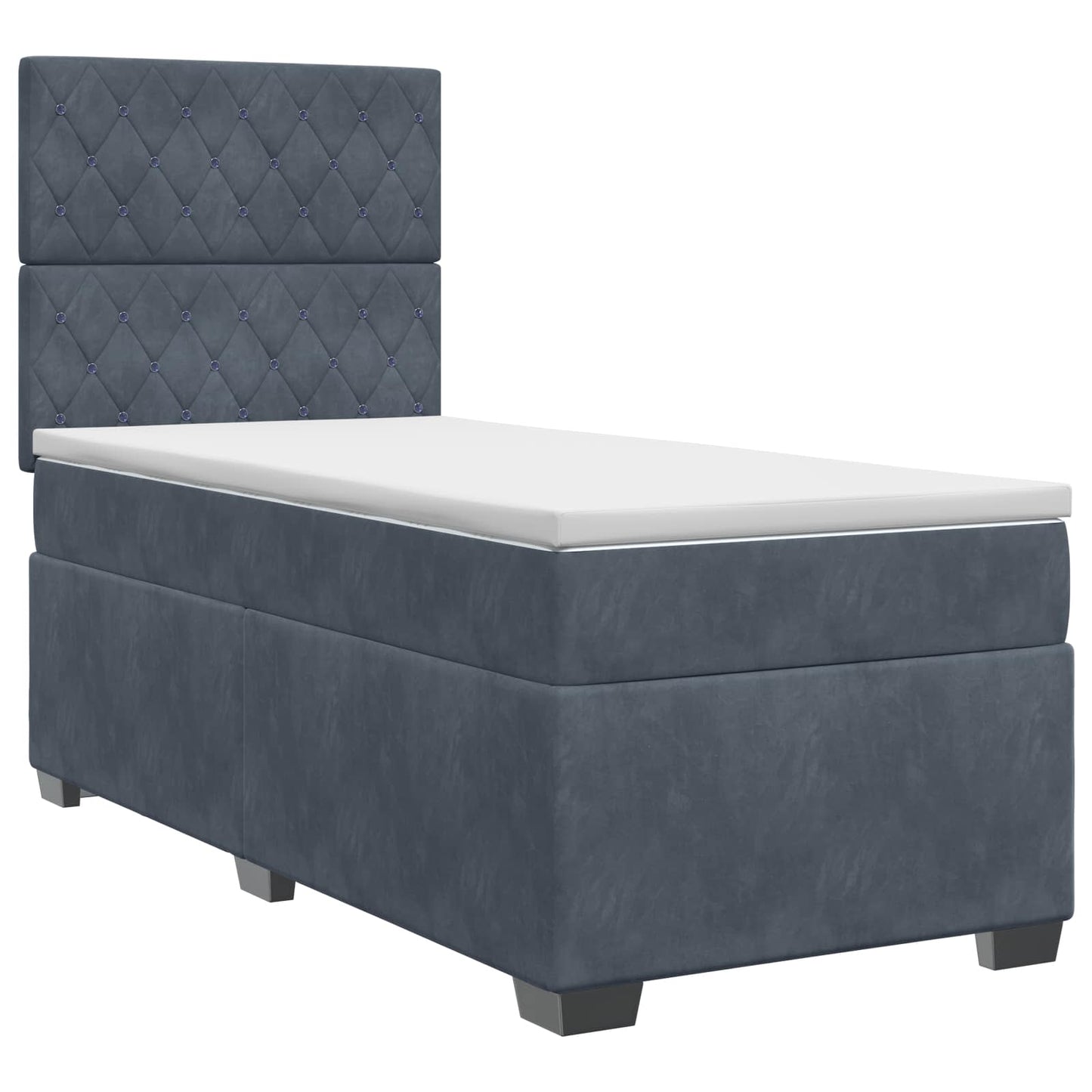vidaXL Κρεβάτι box spring με στρώμα Σκούρο Γκρι 80 x 200 cm Βελούδο