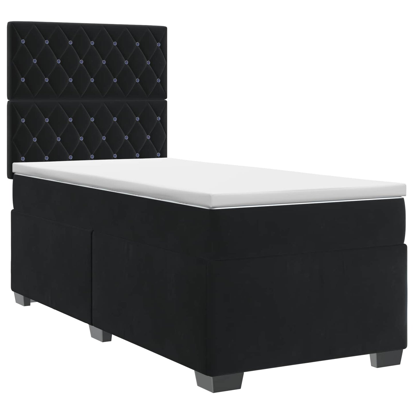 vidaXL Κρεβάτι box spring με στρώμα Μαύρο 80 x 200 cm Βελούδο
