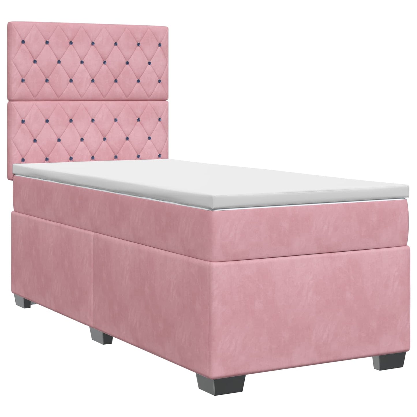 vidaXL Κρεβάτι box spring με στρώμα Ροζ 80 x 200 cm Βελούδο