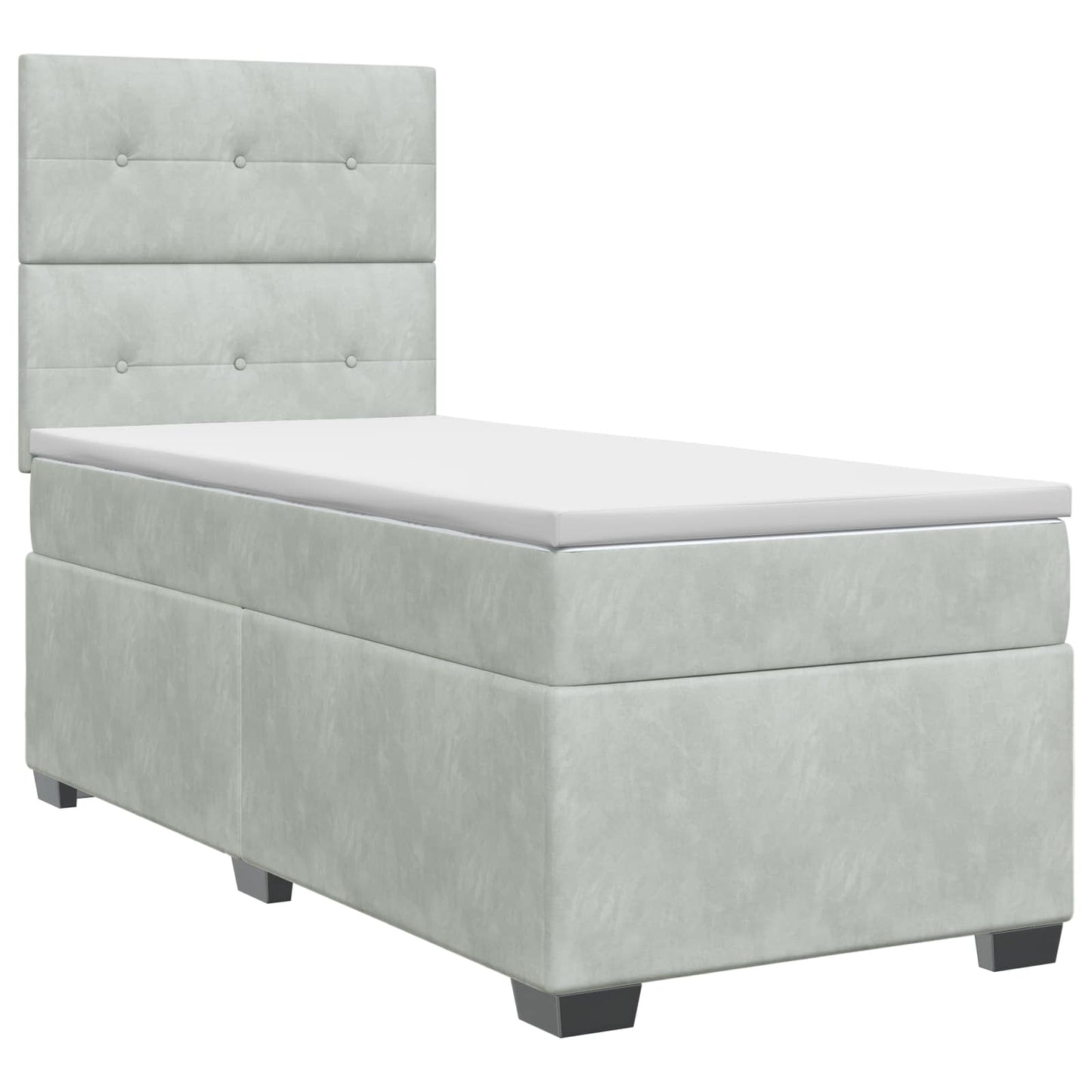 vidaXL Κρεβάτι box spring με στρώμα Ανοιχτό γκρι 80 x 200 cm Βελούδο
