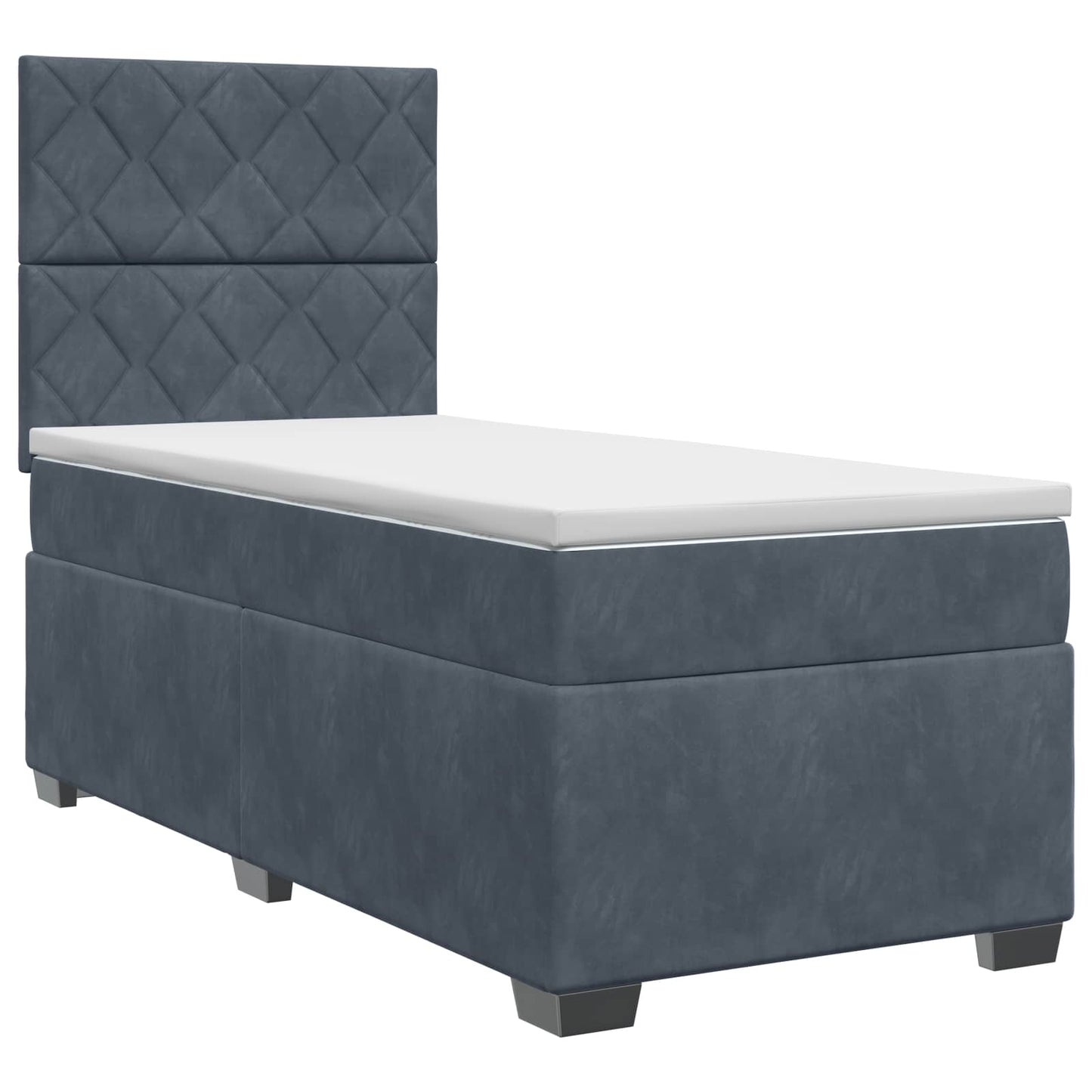vidaXL Κρεβάτι box spring με στρώμα Σκούρο Γκρι 80 x 200 cm Βελούδο