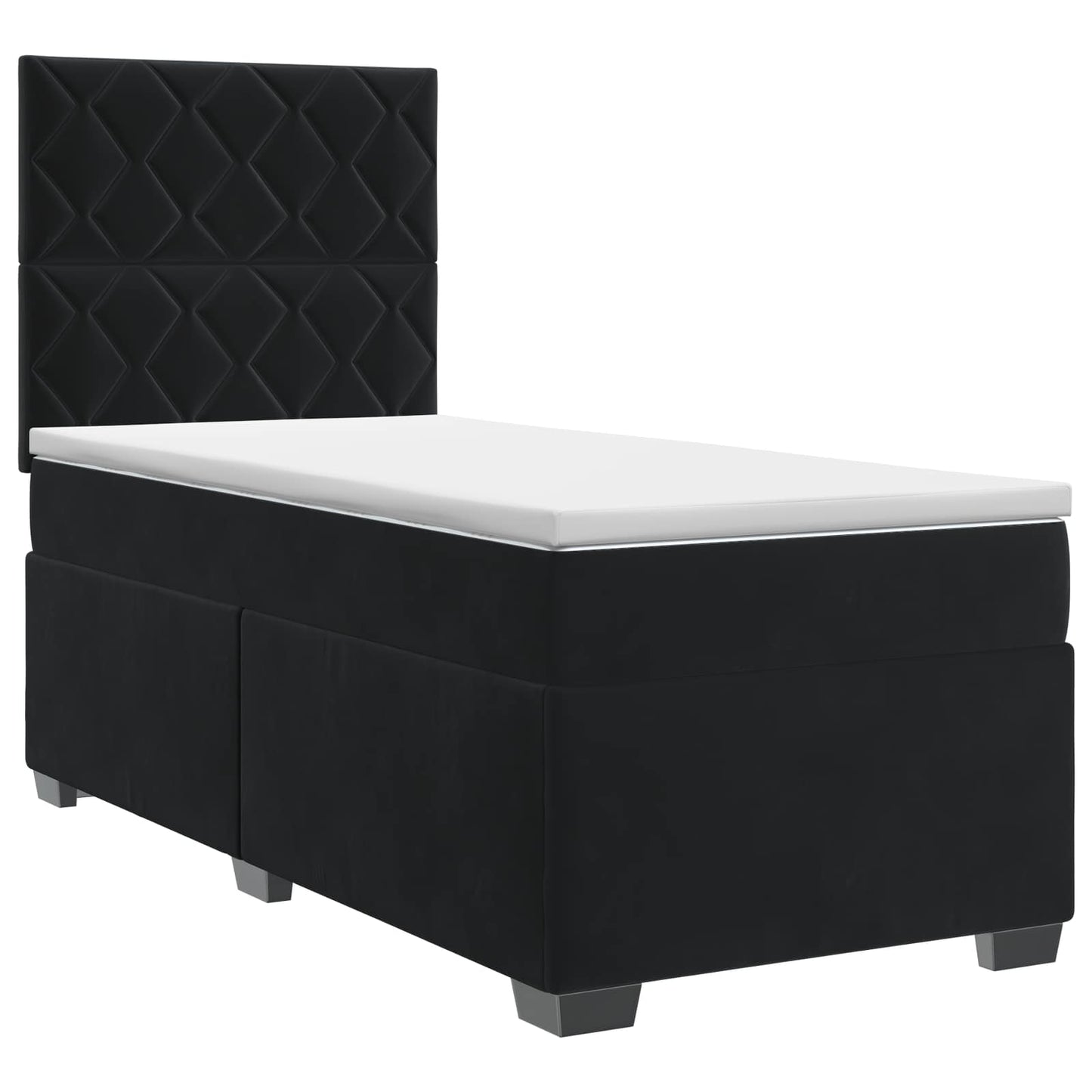 vidaXL Κρεβάτι box spring με στρώμα Μαύρο 90 x 190 cm Βελούδο