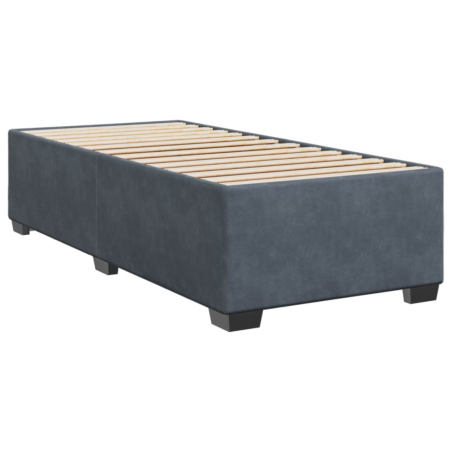 vidaXL Κρεβάτι box spring με στρώμα Σκούρο Γκρι 100 x 200 cm Βελούδο