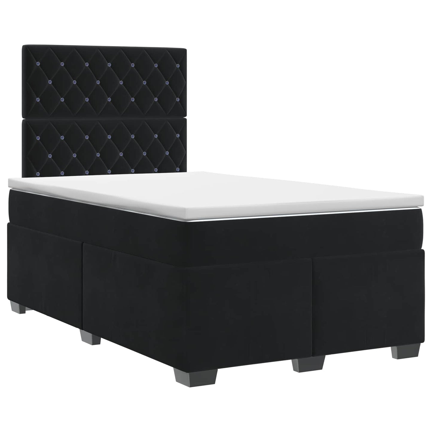 vidaXL Κρεβάτι box spring με στρώμα Μαύρο 120 x 190 cm Βελούδο
