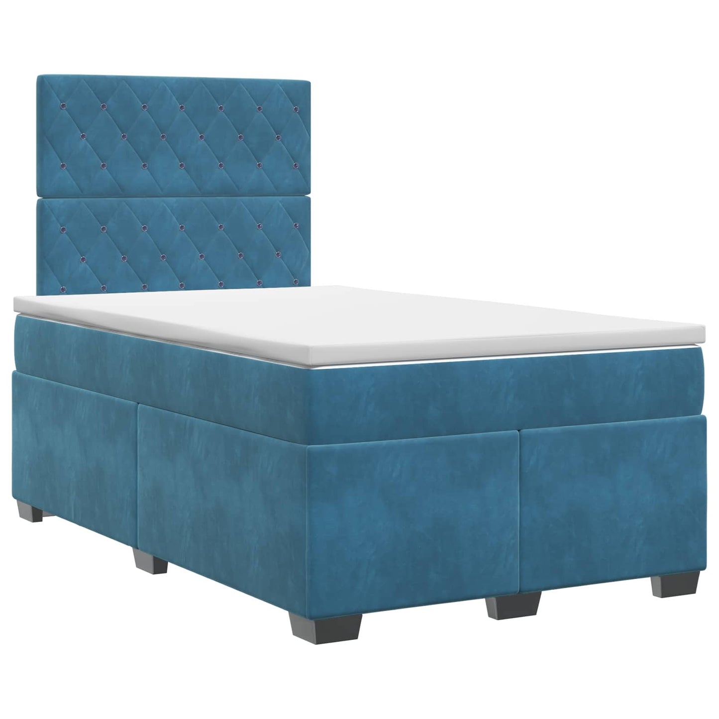 vidaXL Κρεβάτι box spring με στρώμα Μπλε 120 x 200 cm Βελούδο