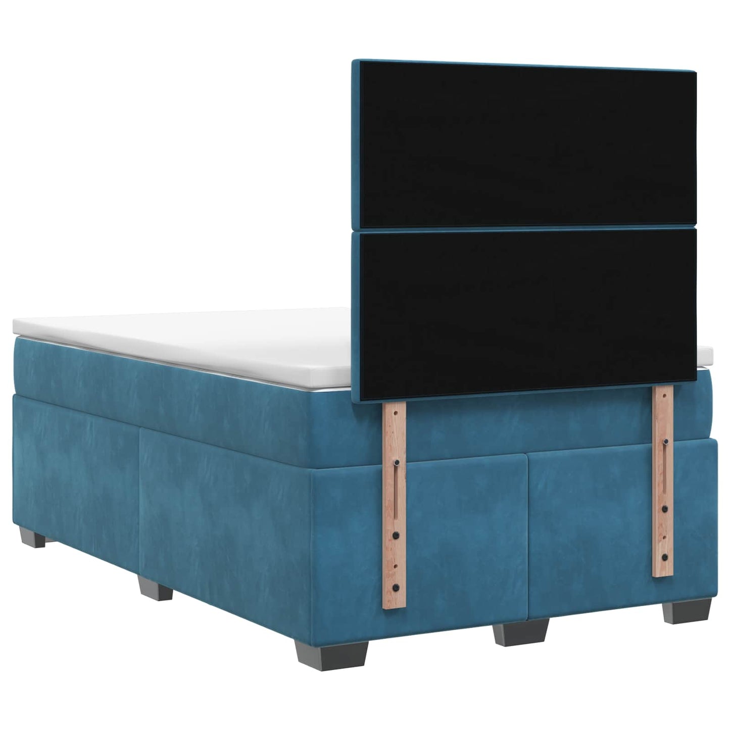 vidaXL Κρεβάτι box spring με στρώμα Μπλε 120 x 200 cm Βελούδο