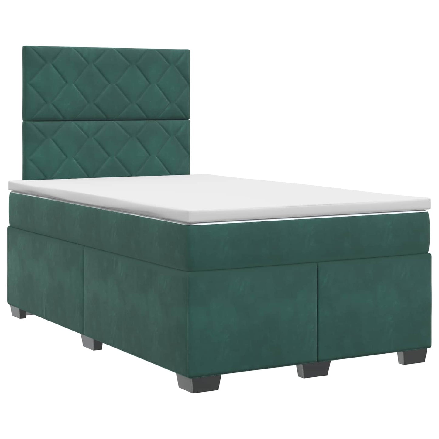 vidaXL Κρεβάτι box spring με στρώμα Σκούρο Πράσινο 120 x 200 cm