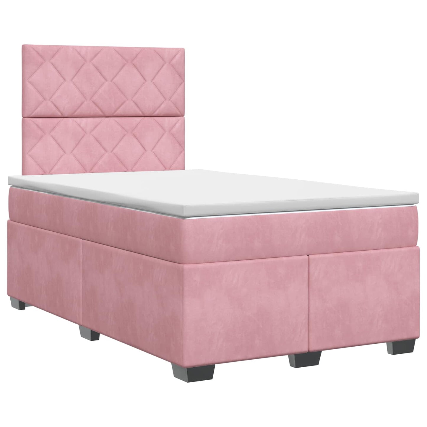 vidaXL Κρεβάτι box spring με στρώμα Ροζ 120 x 200 cm Βελούδο
