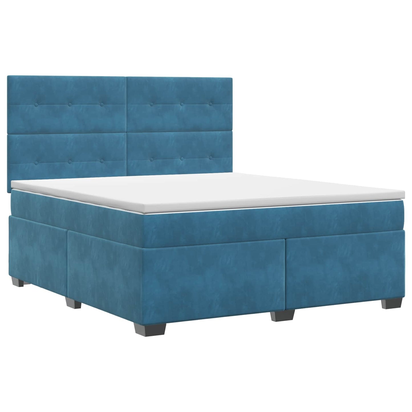vidaXL Κρεβάτι box spring με στρώμα Μπλε 140 x 190 cm Βελούδο