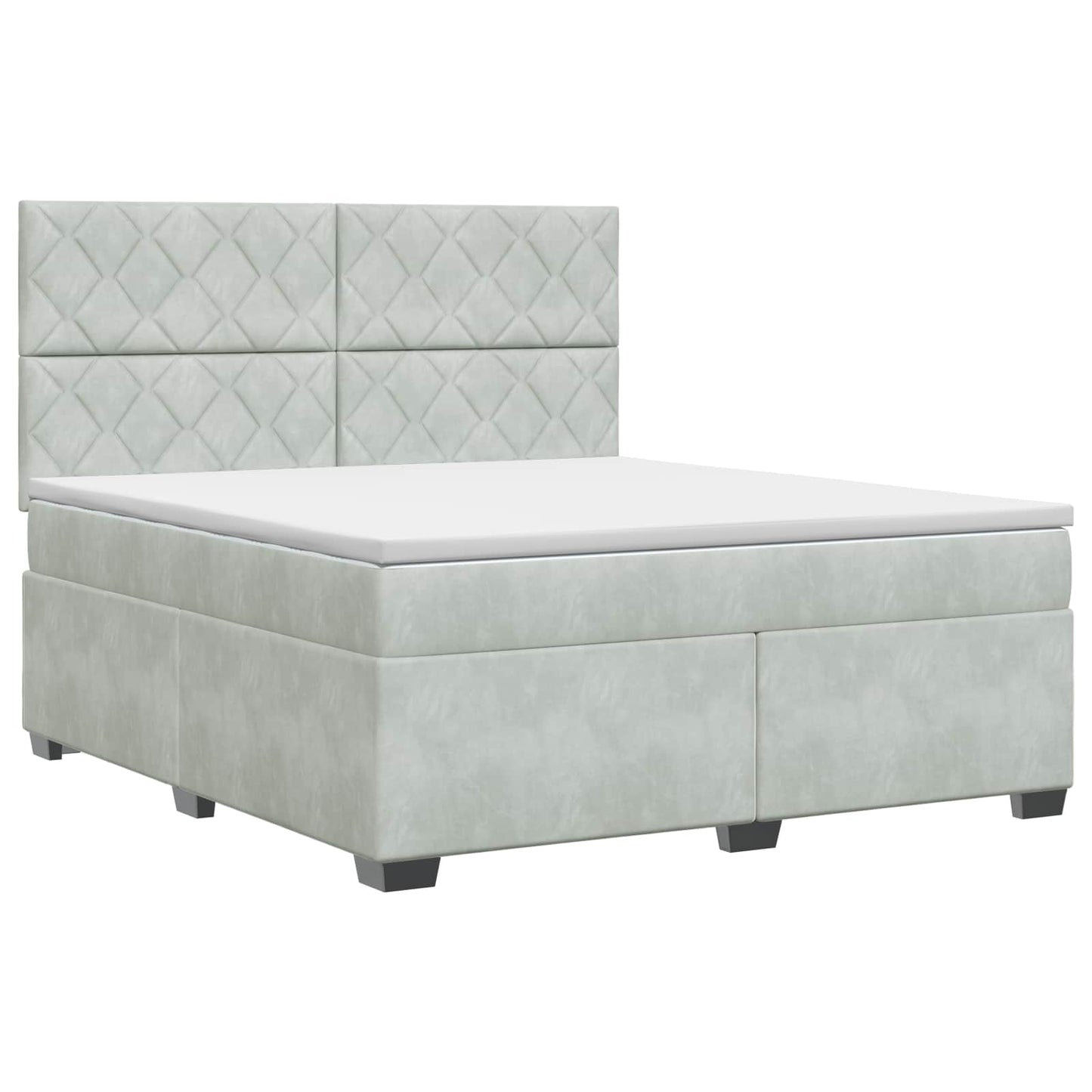 vidaXL Κρεβάτι box spring με στρώμα Ανοιχτό γκρι 140 x 190 cm Βελούδο