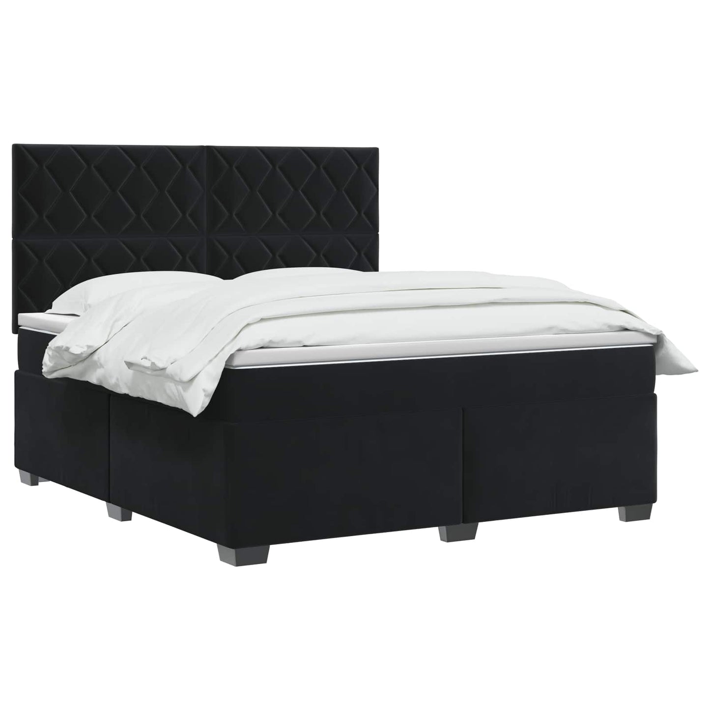 vidaXL Κρεβάτι box spring με στρώμα Μαύρο 140 x 190 cm Βελούδο