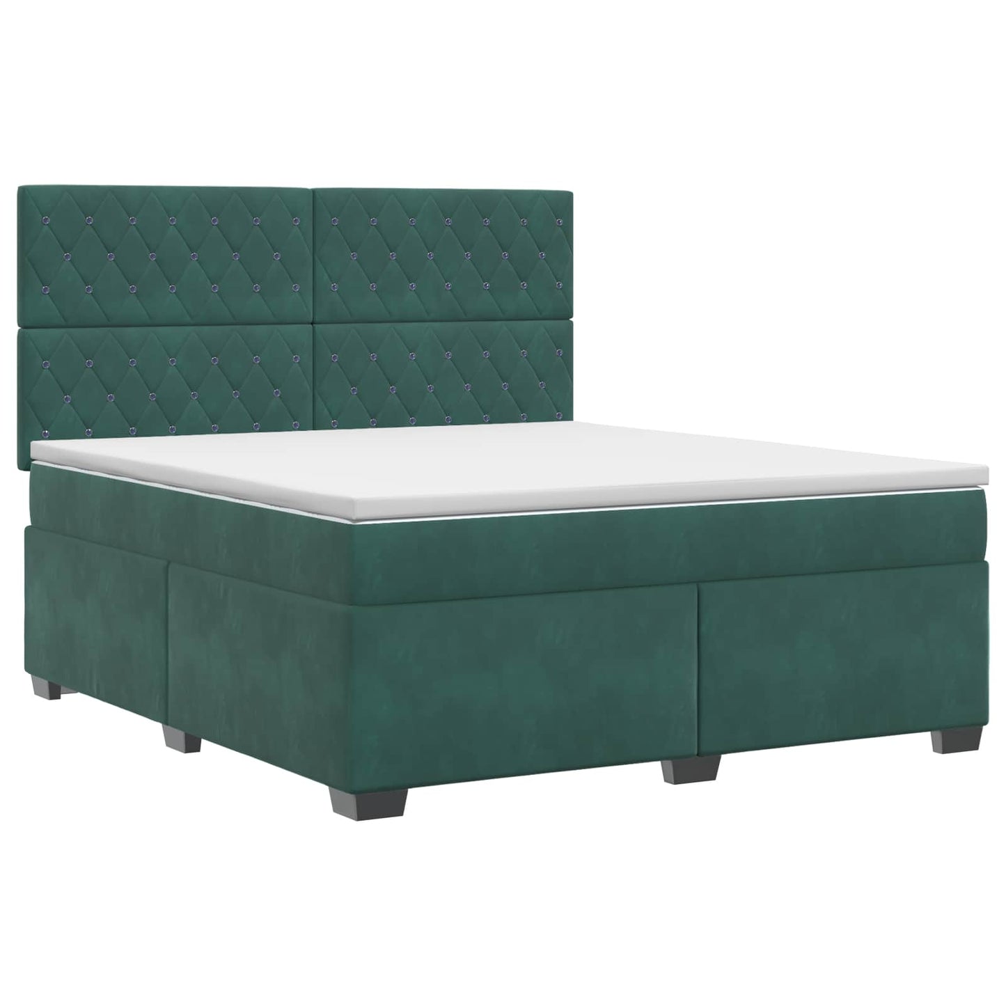 vidaXL Κρεβάτι box spring με στρώμα Σκούρο Πράσινο 140 x 200 cm