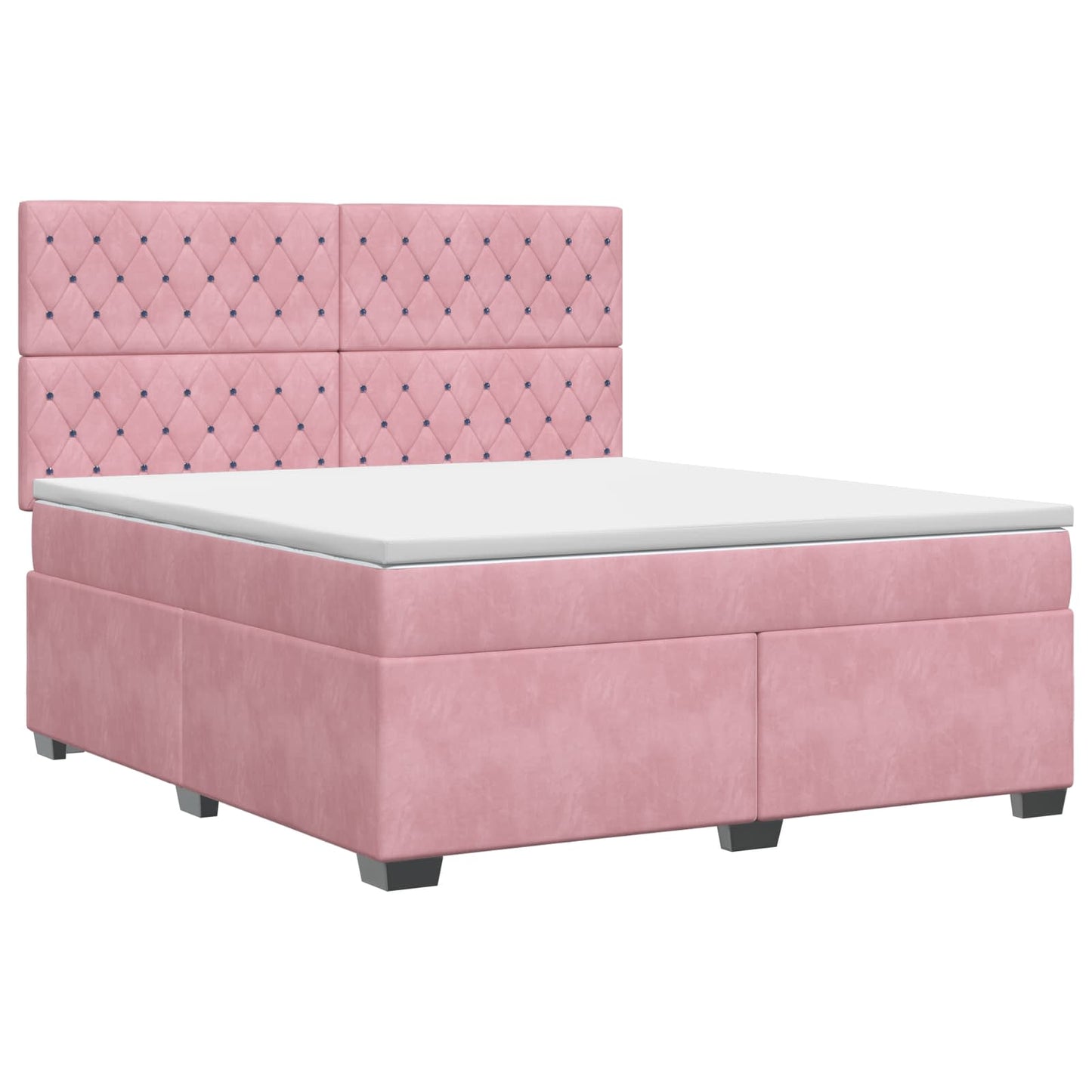 vidaXL Κρεβάτι box spring με στρώμα Ροζ 140 x 200 cm Βελούδο