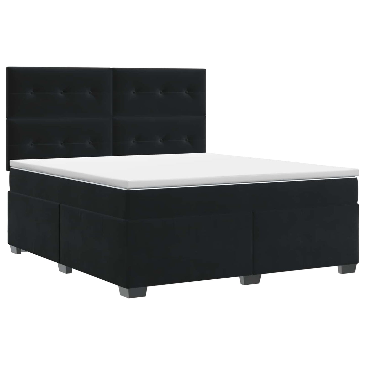 vidaXL Κρεβάτι box spring με στρώμα Μαύρο 140 x 200 cm Βελούδο