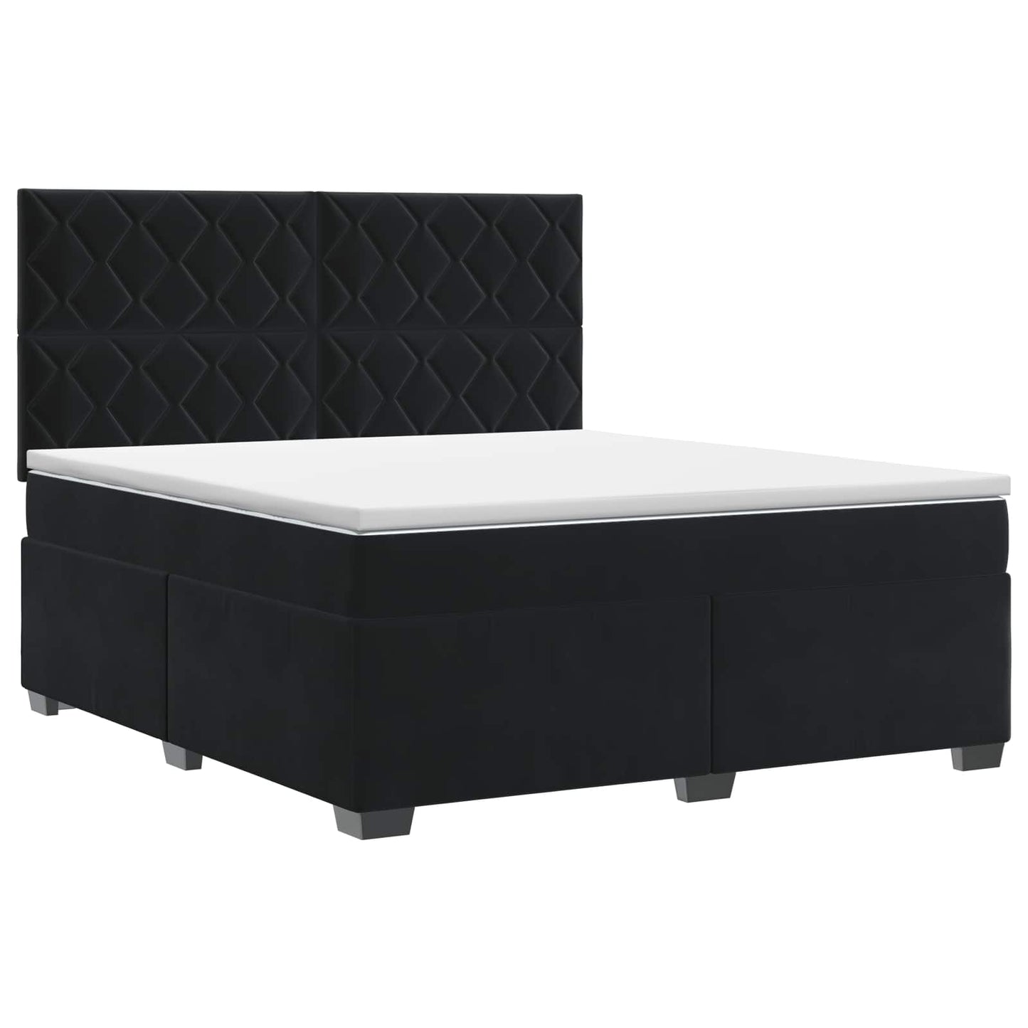 vidaXL Κρεβάτι box spring με στρώμα Μαύρο 140 x 200 cm Βελούδο
